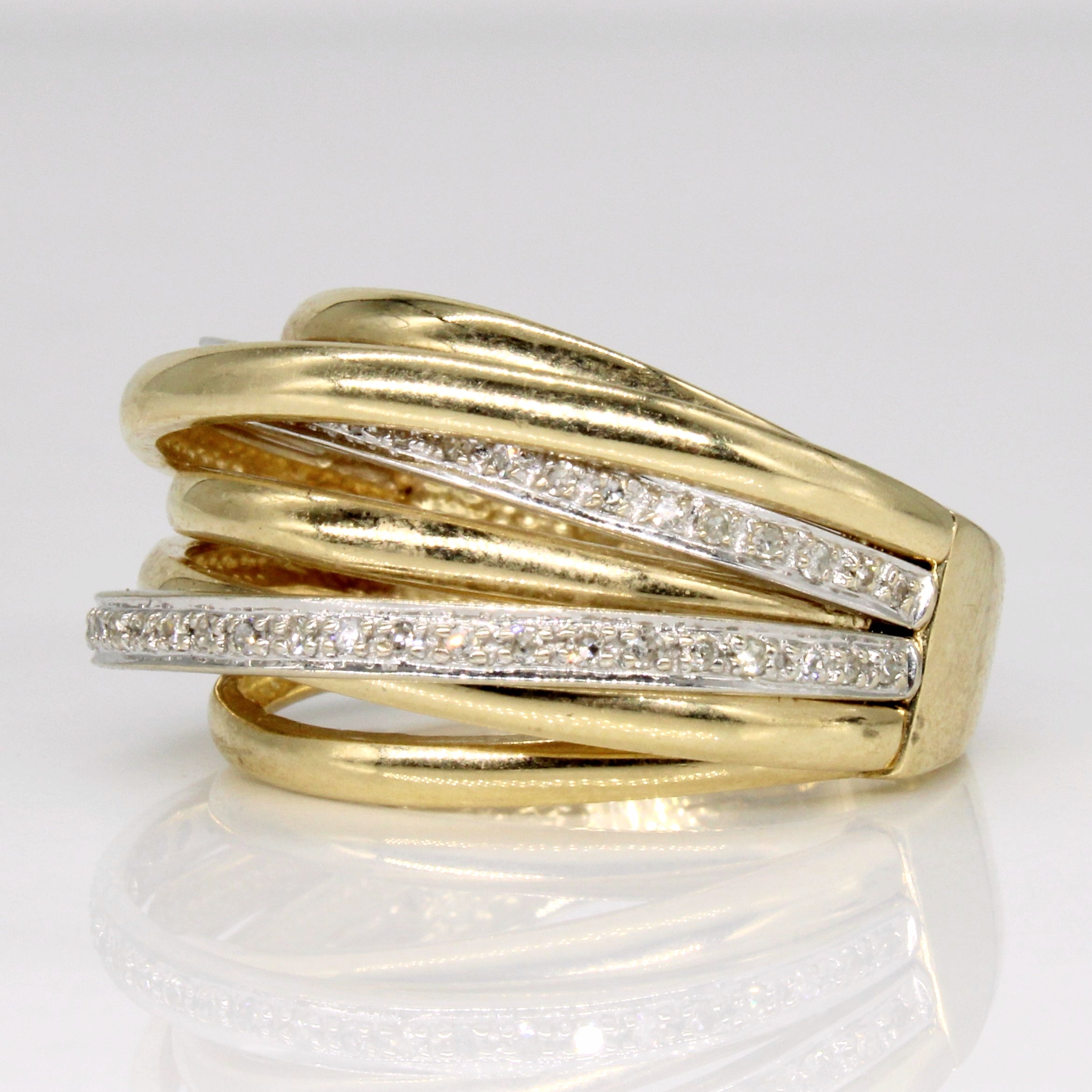 Diamond Overlapping Bands Ring | 0.30ctw | SZ 10.25 |