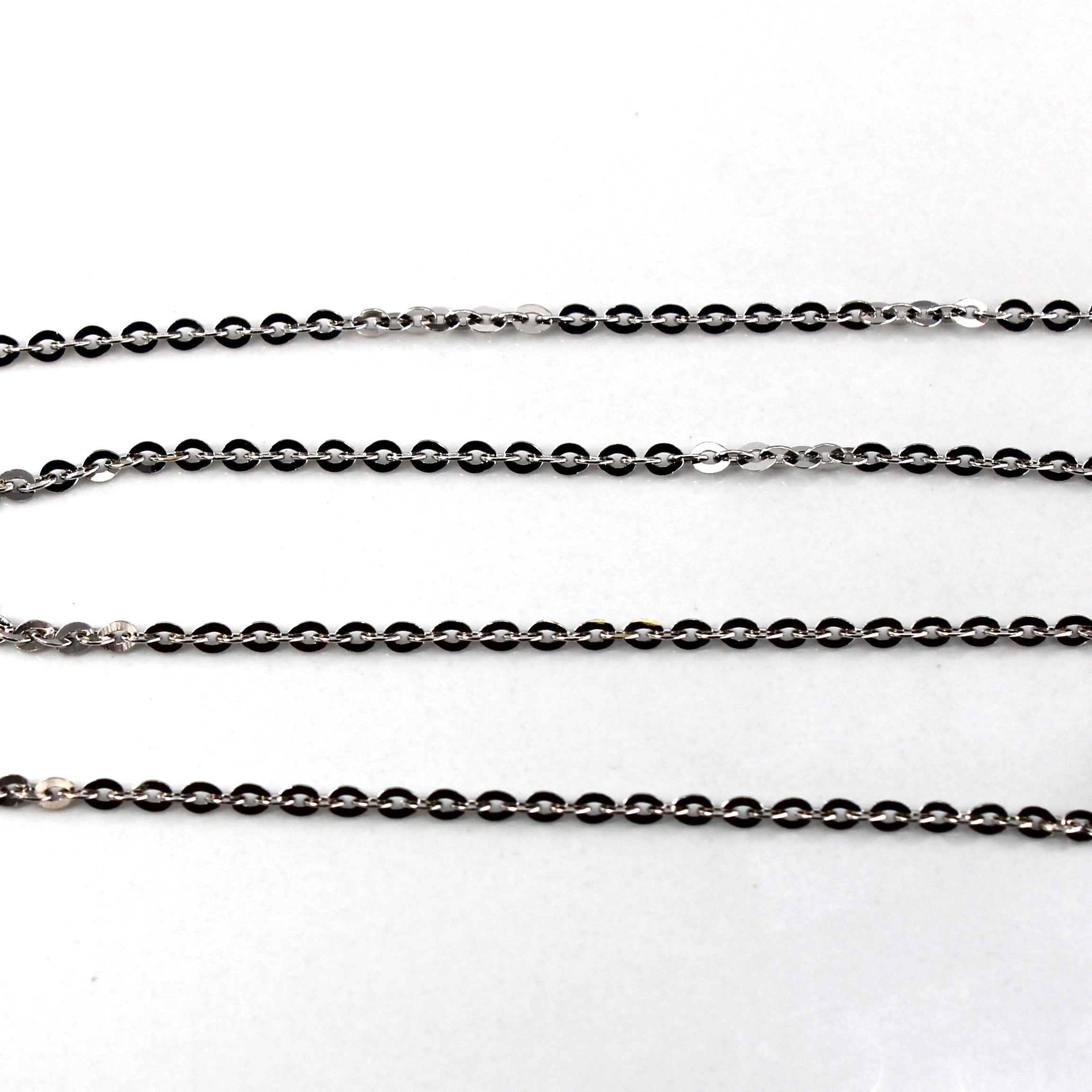 18k White Gold Rolo Chain | 16"|