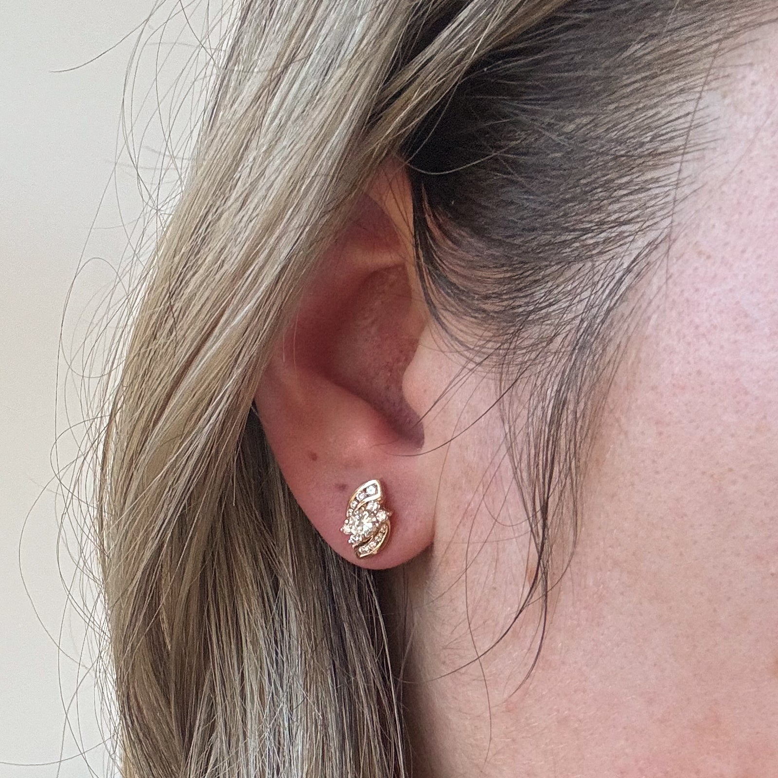 Diamond Cluster Stud Earrings | 0.81ctw |