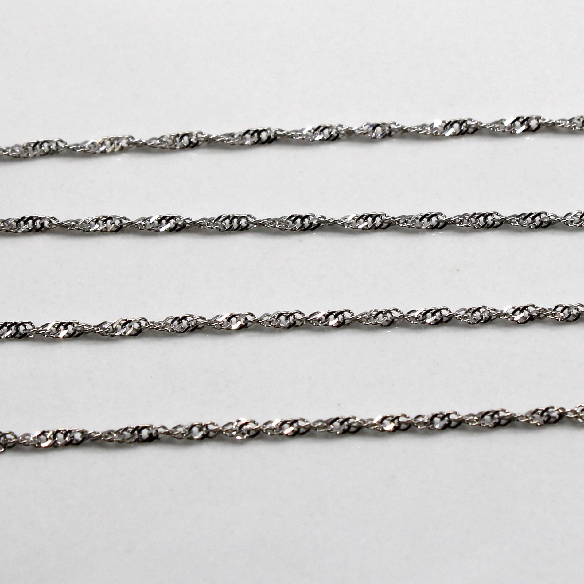 Chaîne Singapour en or blanc 14 carats | 16" |