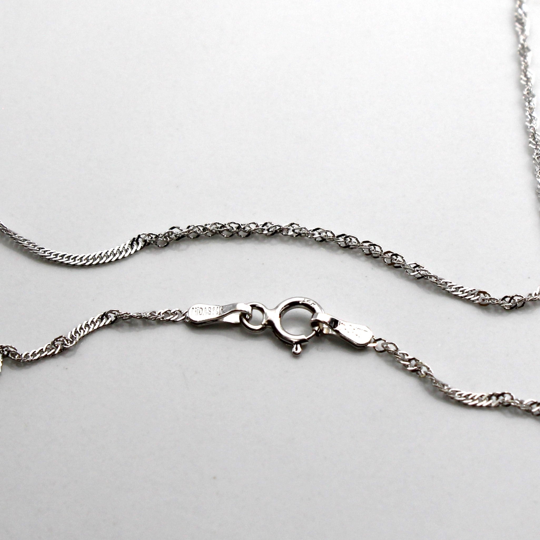 Chaîne Singapour en or blanc 14 carats | 16" |