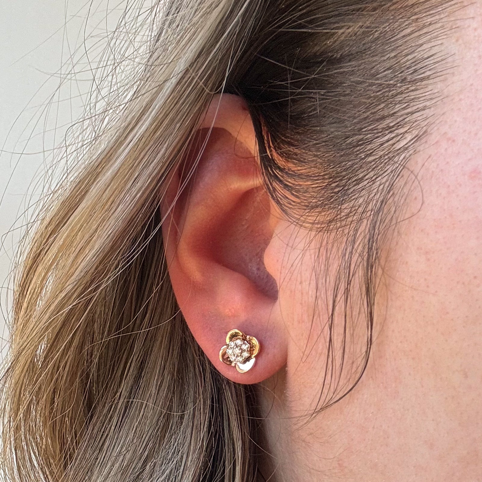 Diamond Cluster Stud Earrings | 0.25ctw |