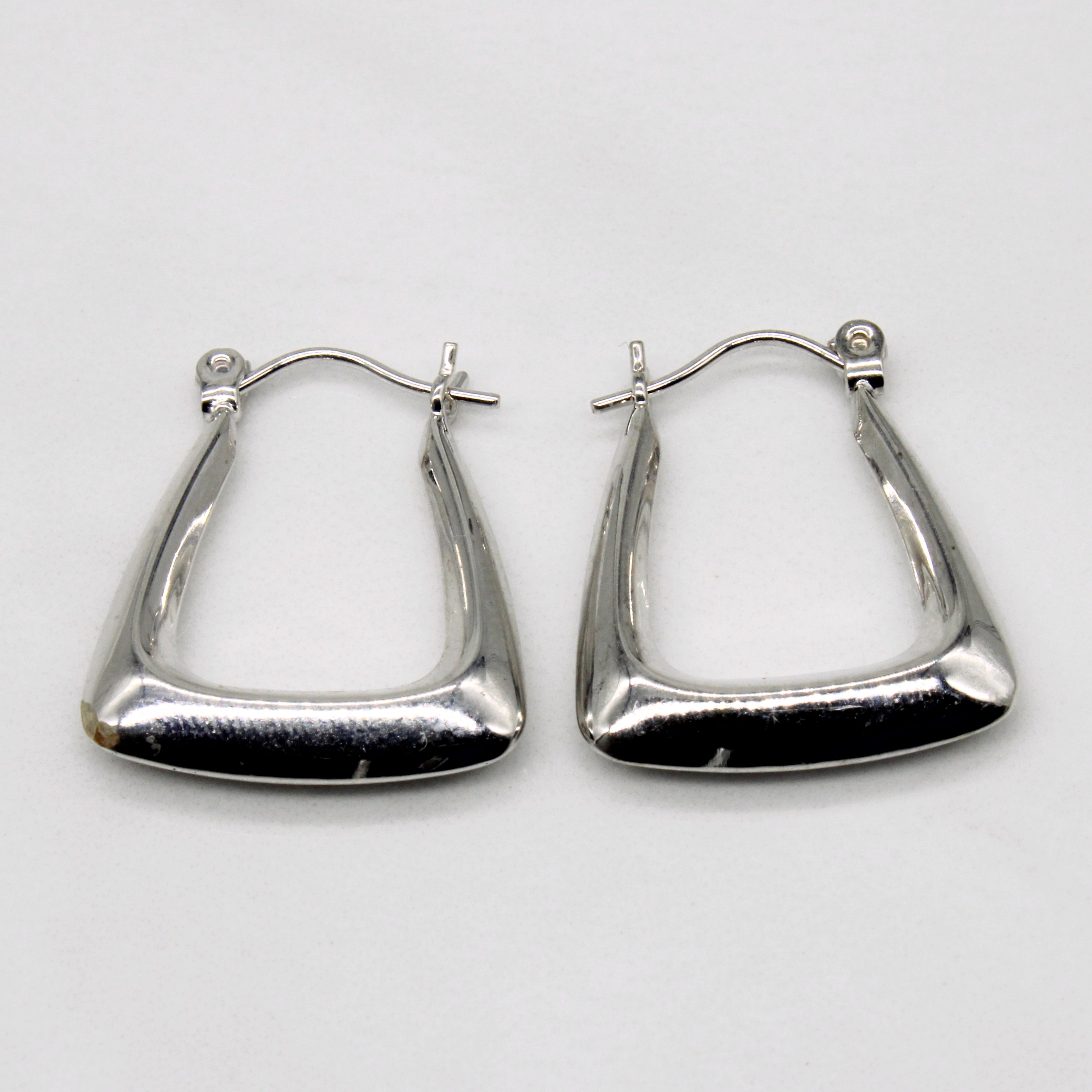 Boucles d'oreilles créoles en or blanc 14 carats