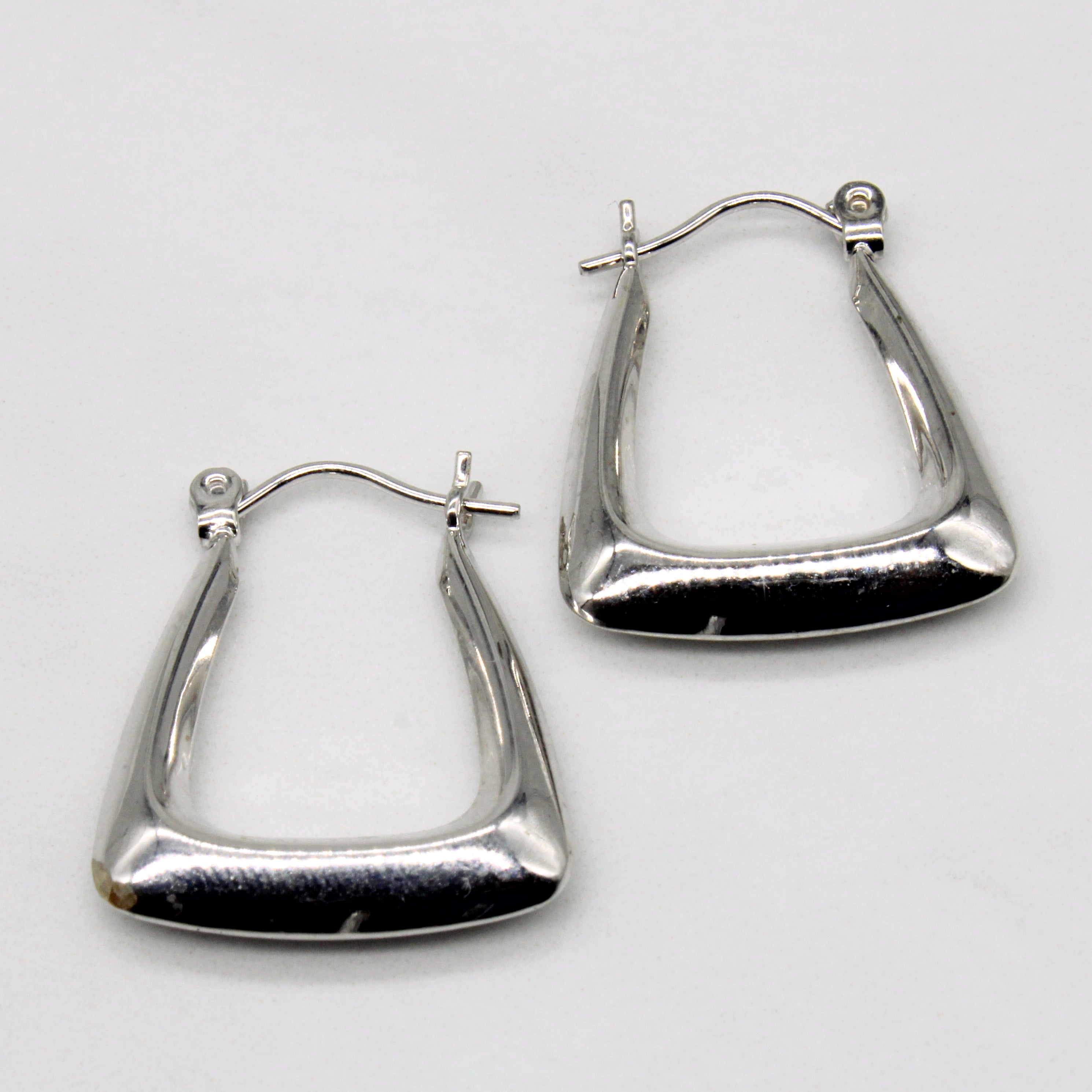 Boucles d'oreilles créoles en or blanc 14 carats