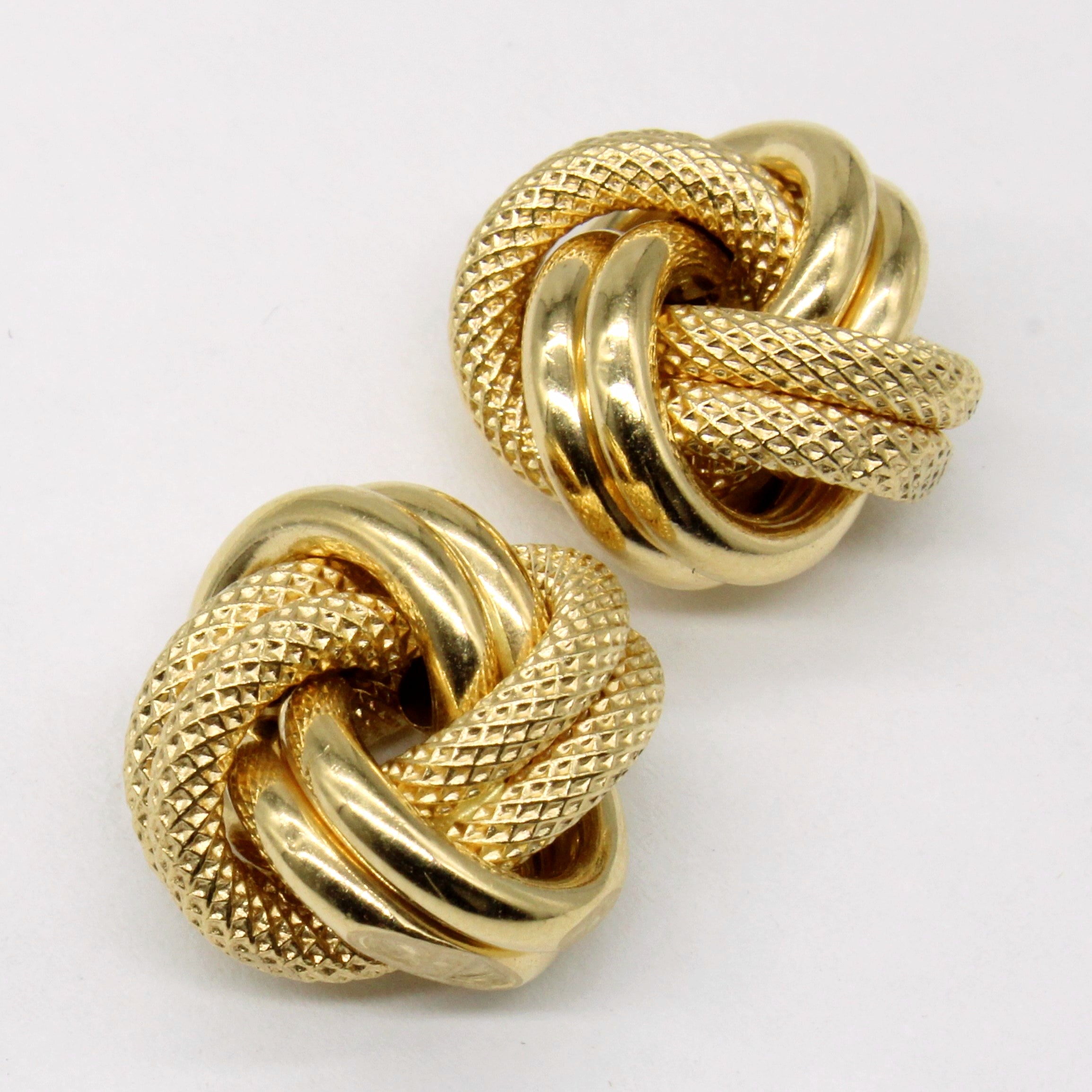 Boucles d'oreilles nœud en or jaune 18 carats