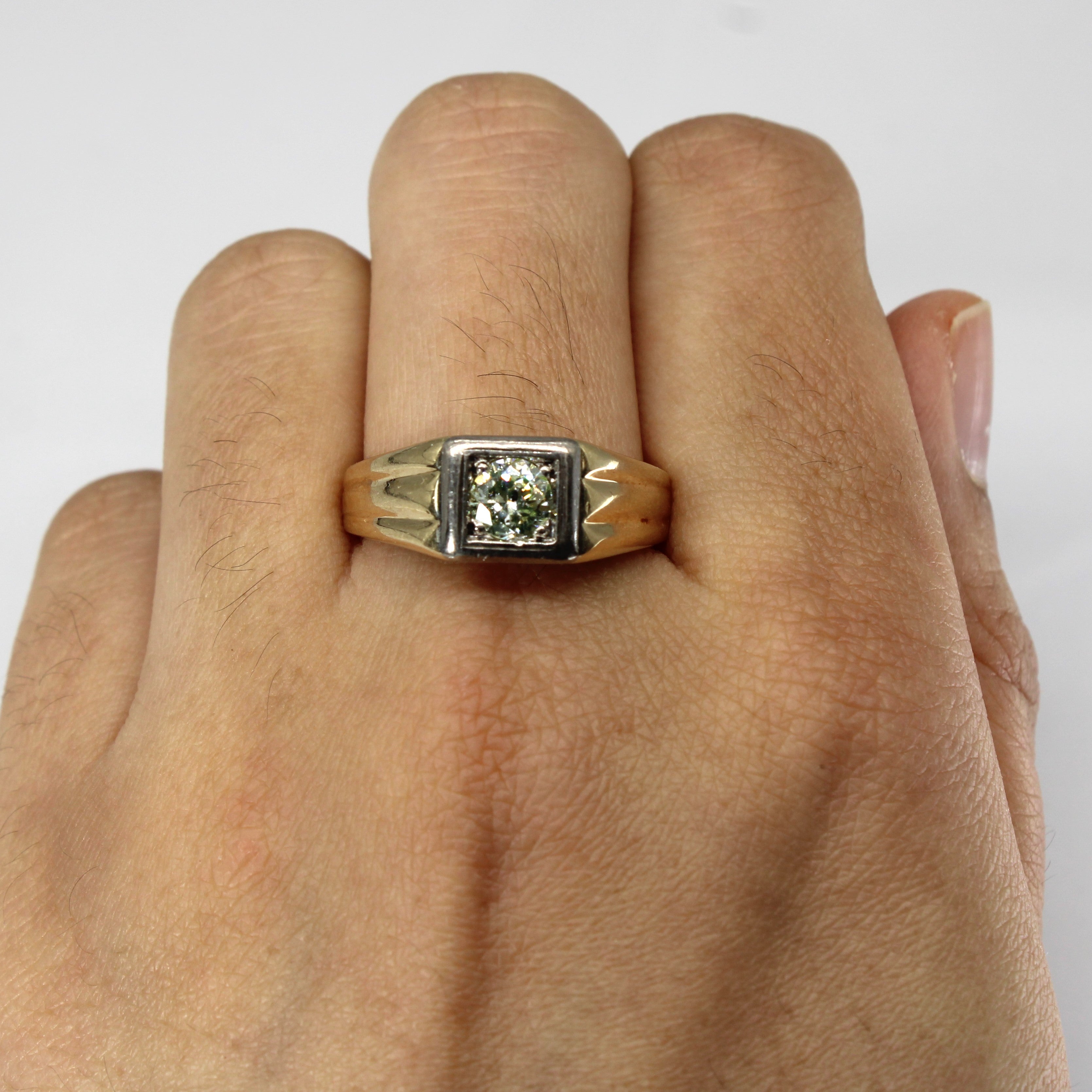 Flush Set Solitaire Diamond Ring | 0.57ct | SZ 9.5 |