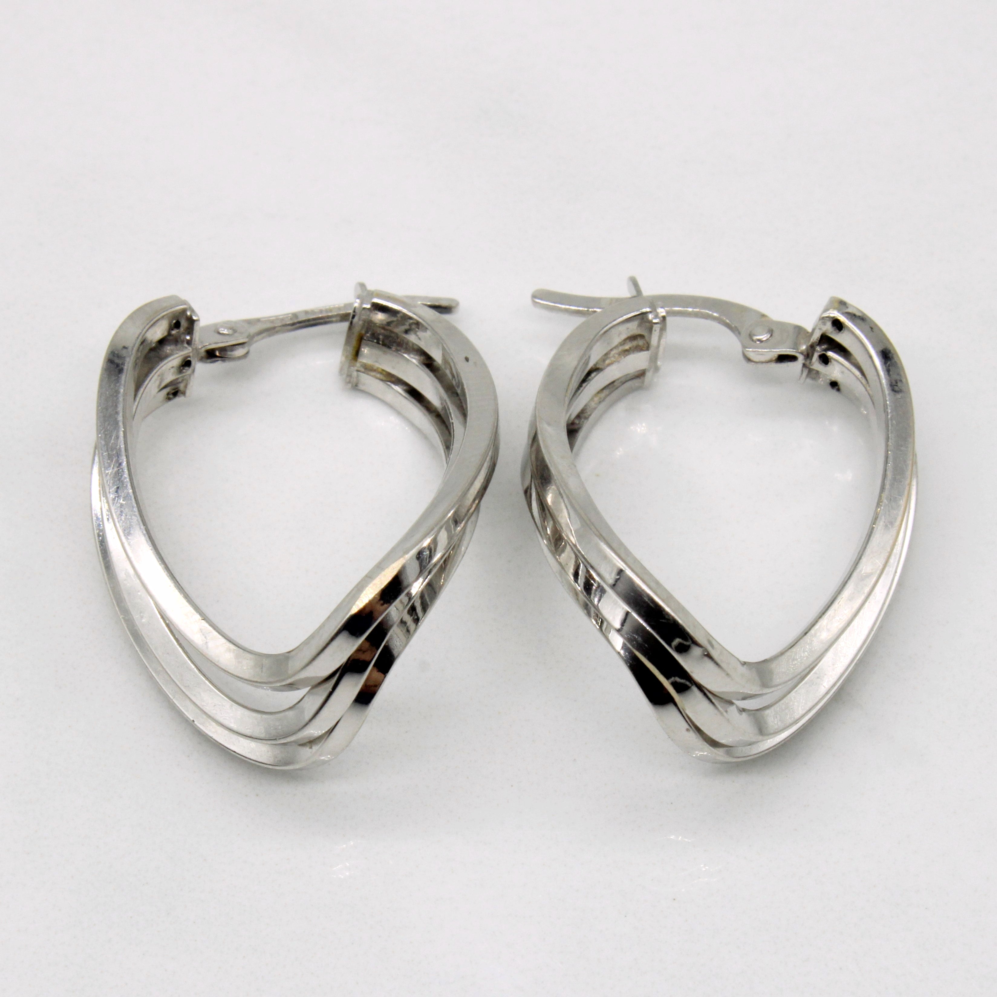14k White Gold Hoop Earrings