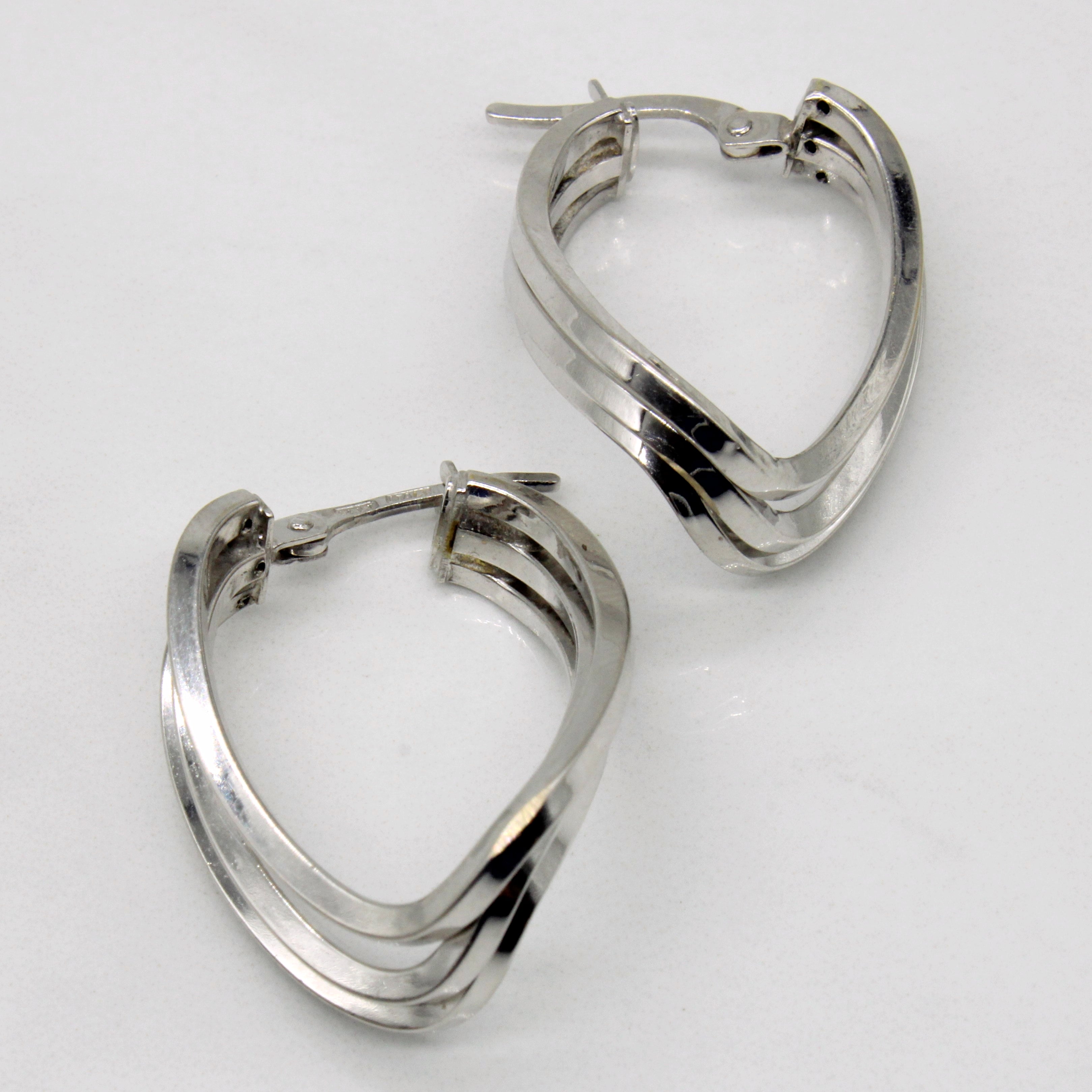 14k White Gold Hoop Earrings