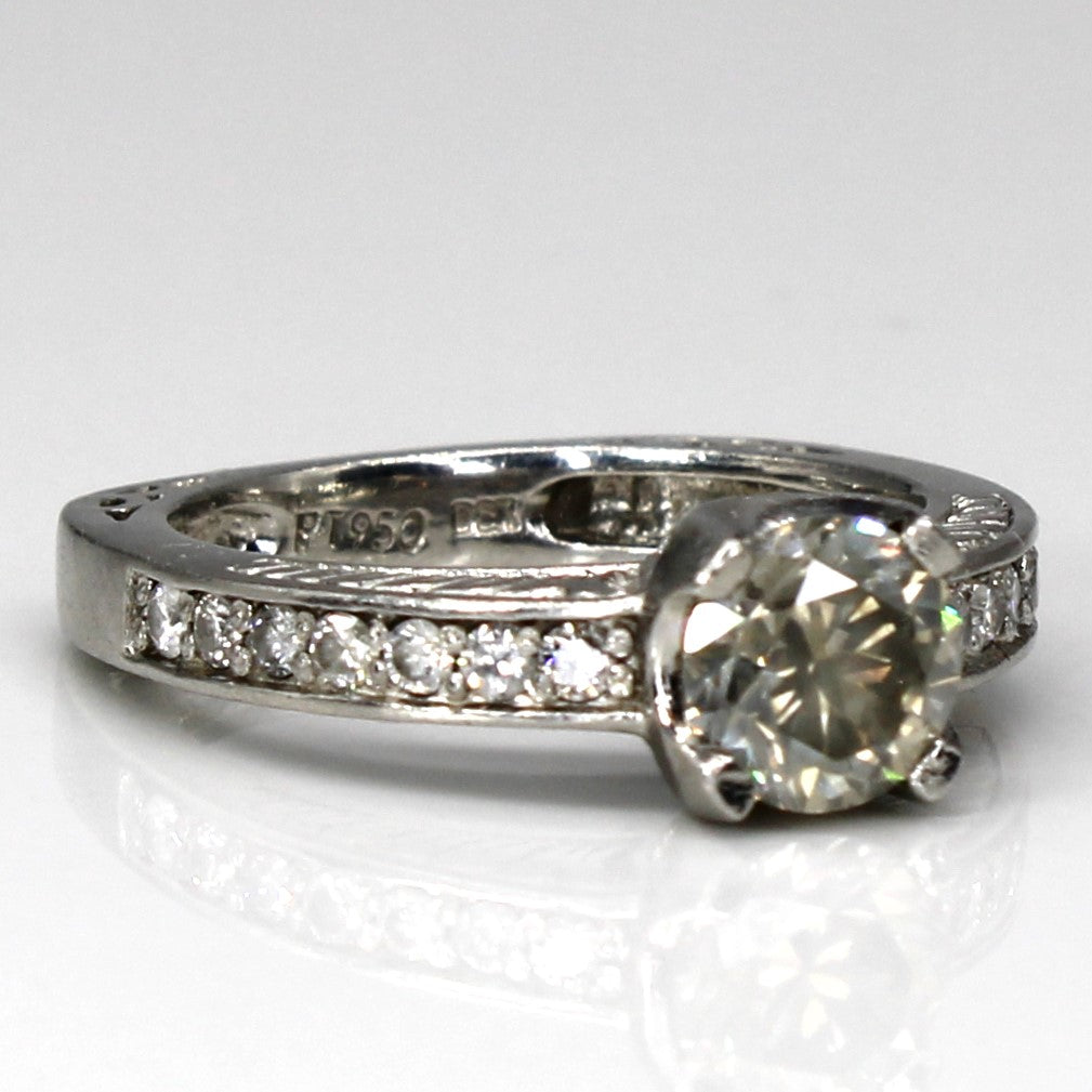 Platinum Diamond Engagement Ring | 1.28ctw | SZ 6.5 |