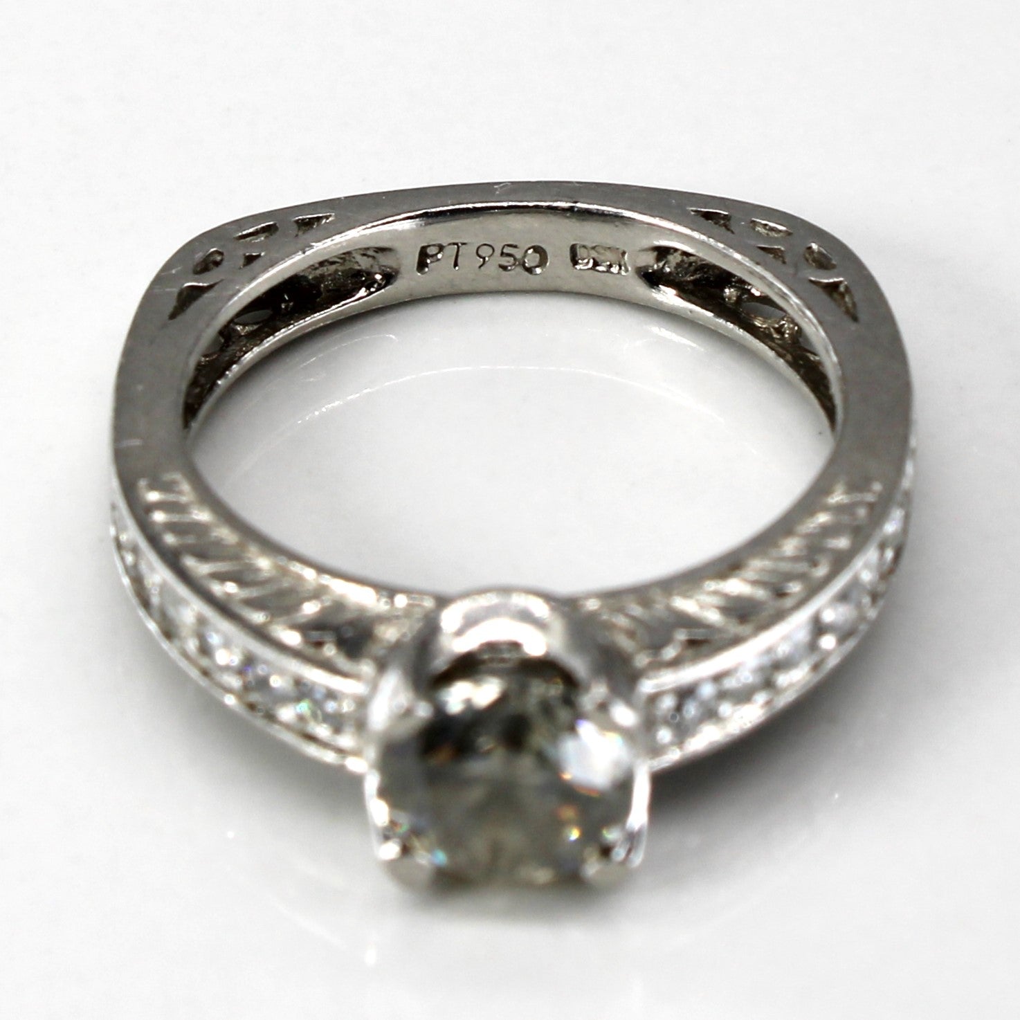 Platinum Diamond Engagement Ring | 1.28ctw | SZ 6.5 |