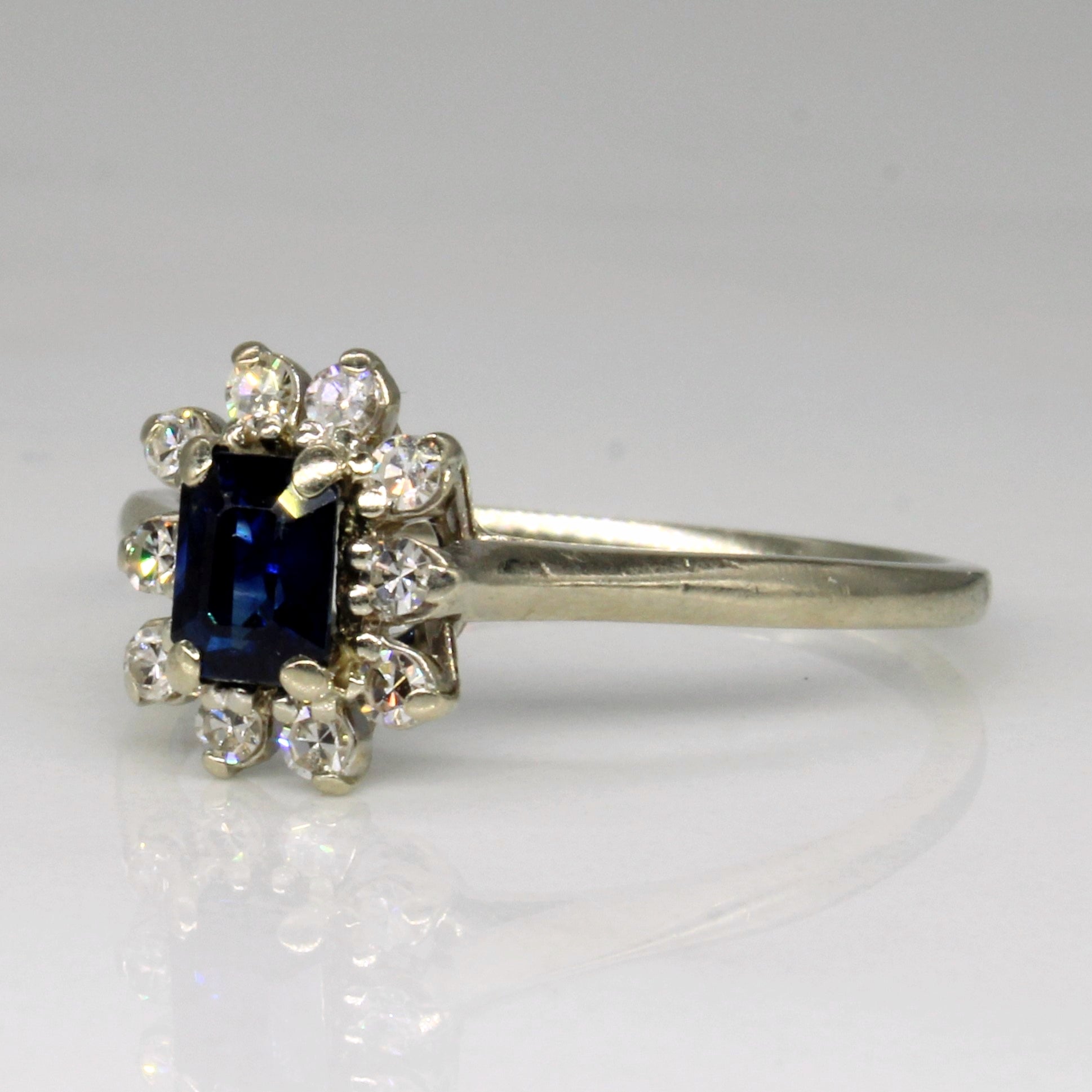 Sapphire & Diamond Halo Set Ring | 0.60ct, 0.20ctw | SZ 8.5 |