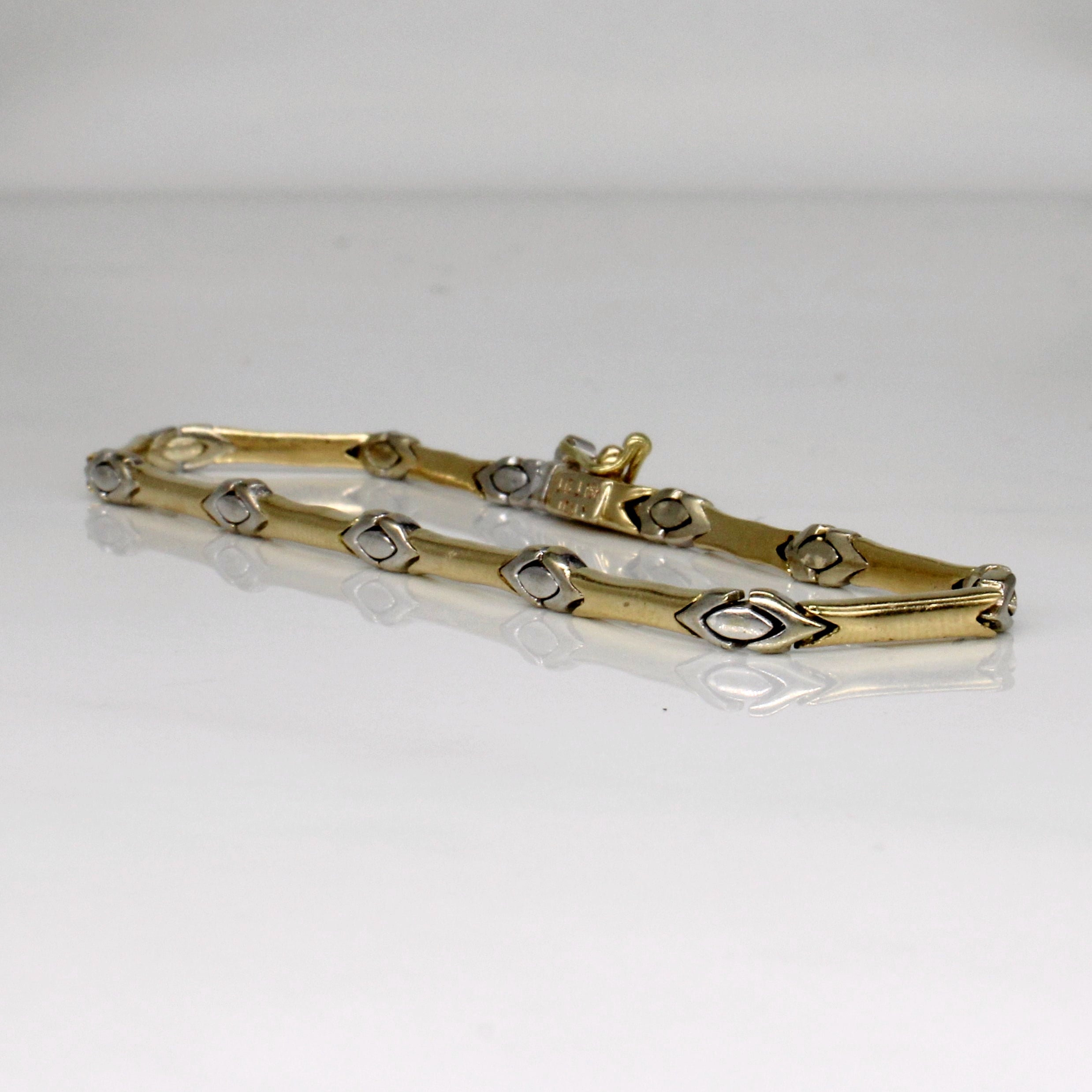 18k Two Tone Gold Bracelet | 7" |