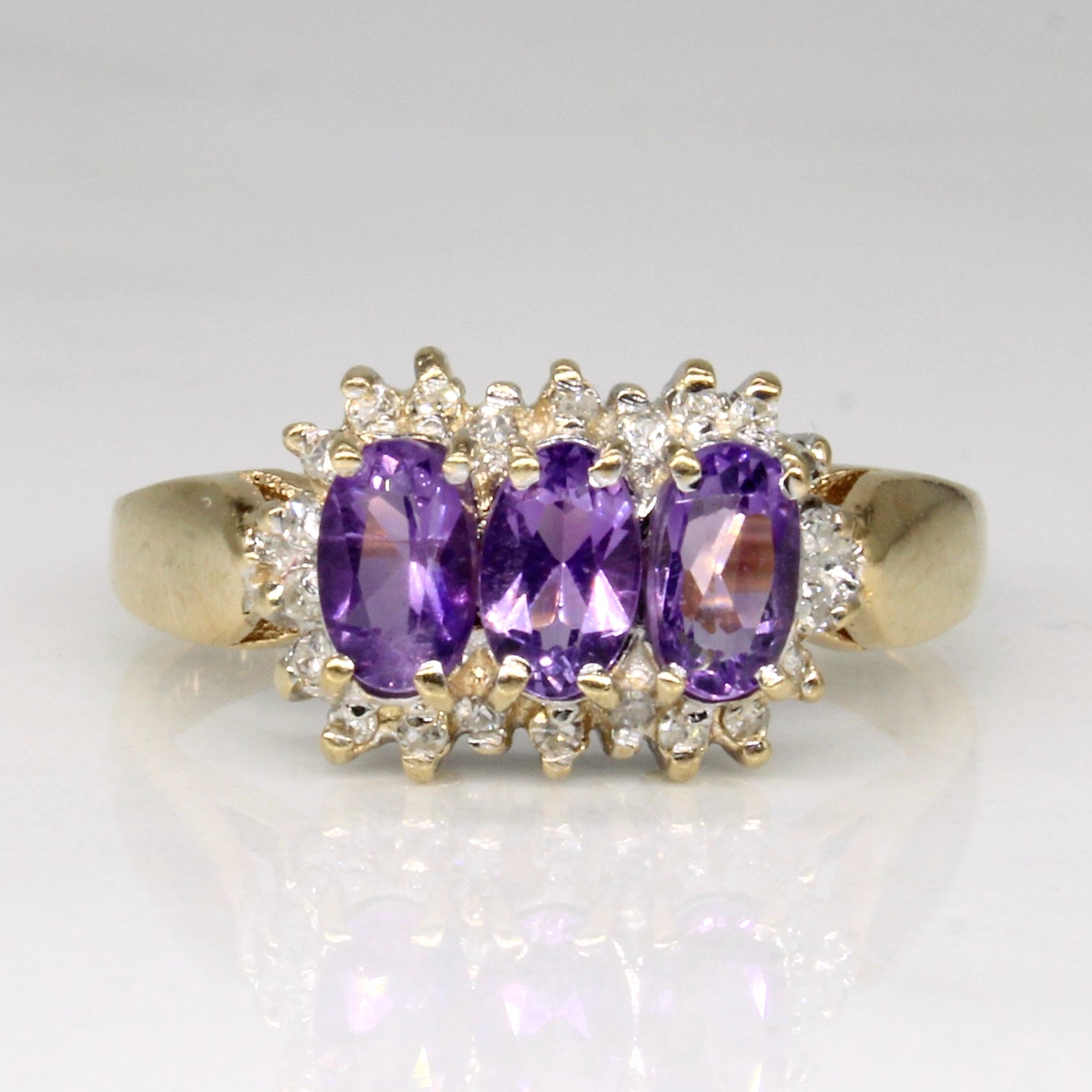 Bague cocktail améthyste et diamants | 0,50 ct, 0,11 ct | Taille 8 |