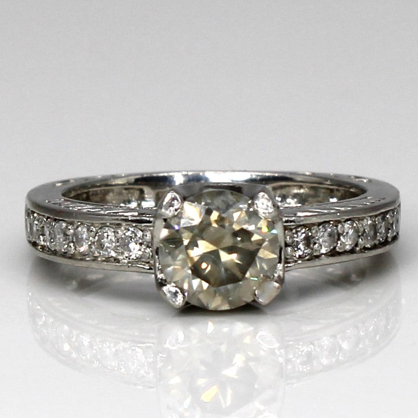 Platinum Diamond Engagement Ring | 1.28ctw | SZ 6.5 |
