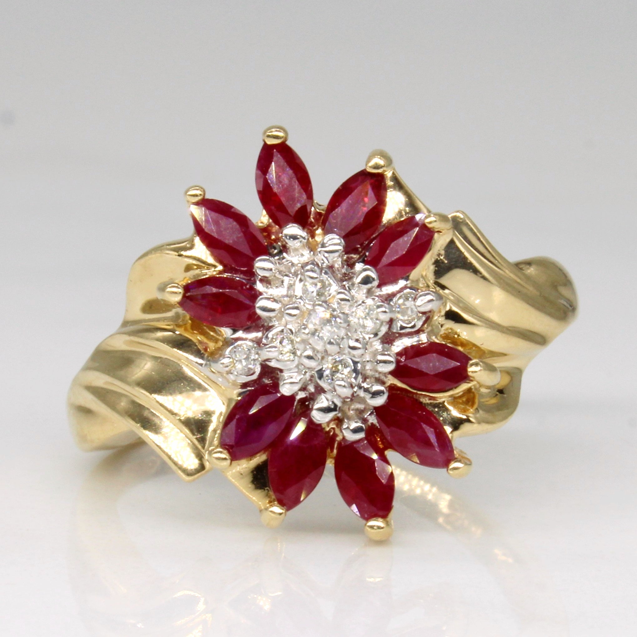 Ruby & Diamond Cocktail Ring | 0.90ctw, 0.04ctw | SZ 8.25 |