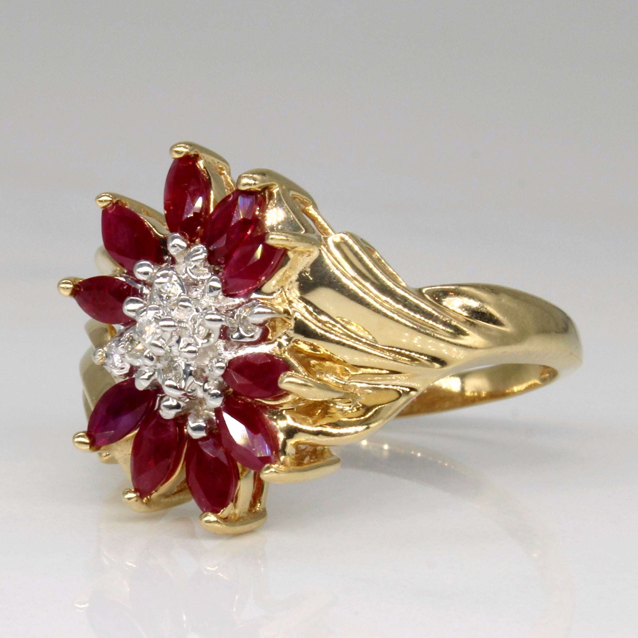 Ruby & Diamond Cocktail Ring | 0.90ctw, 0.04ctw | SZ 8.25 |