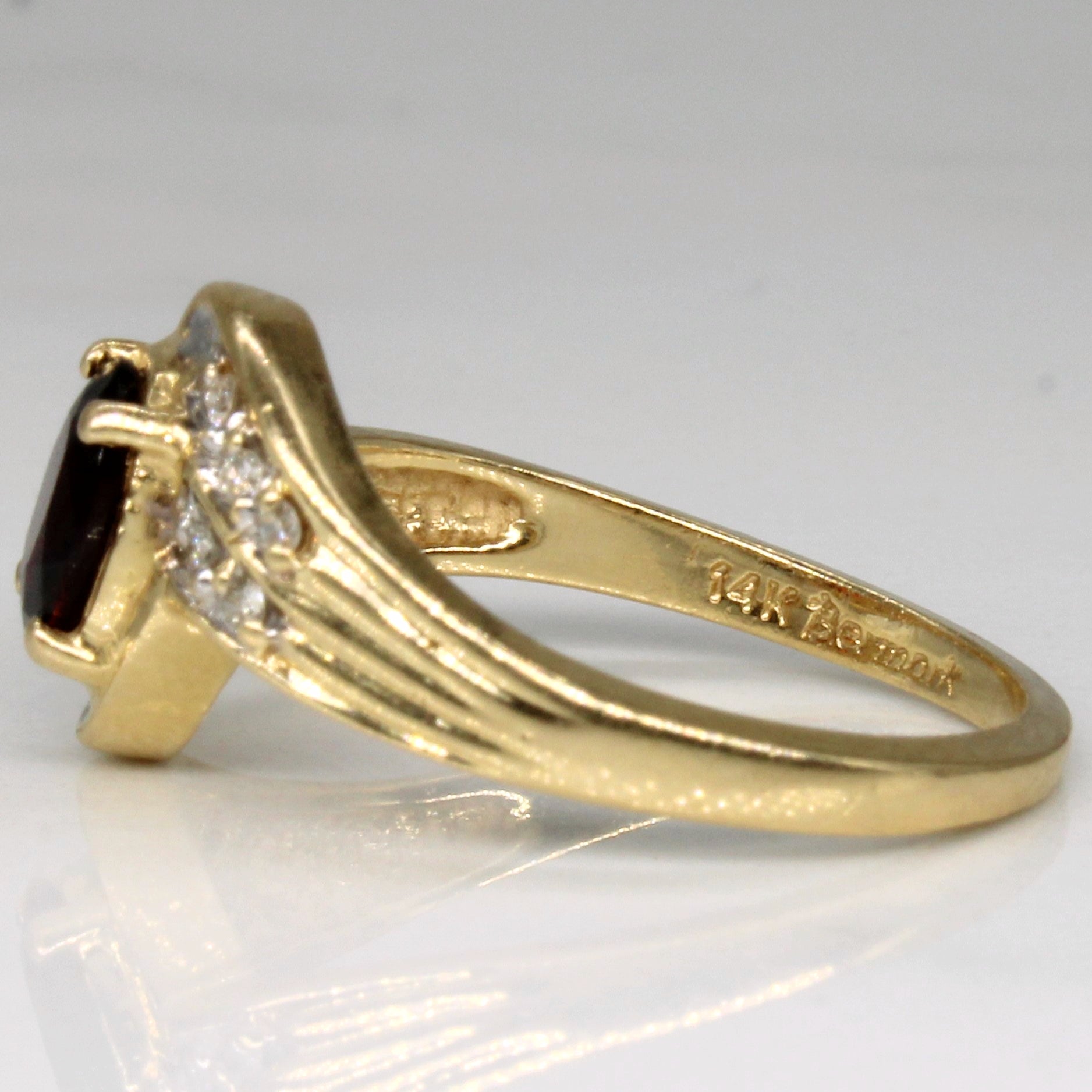 Garnet & Diamond Waterfall Ring | 0.67ct, 0.05ctw | SZ 6 |