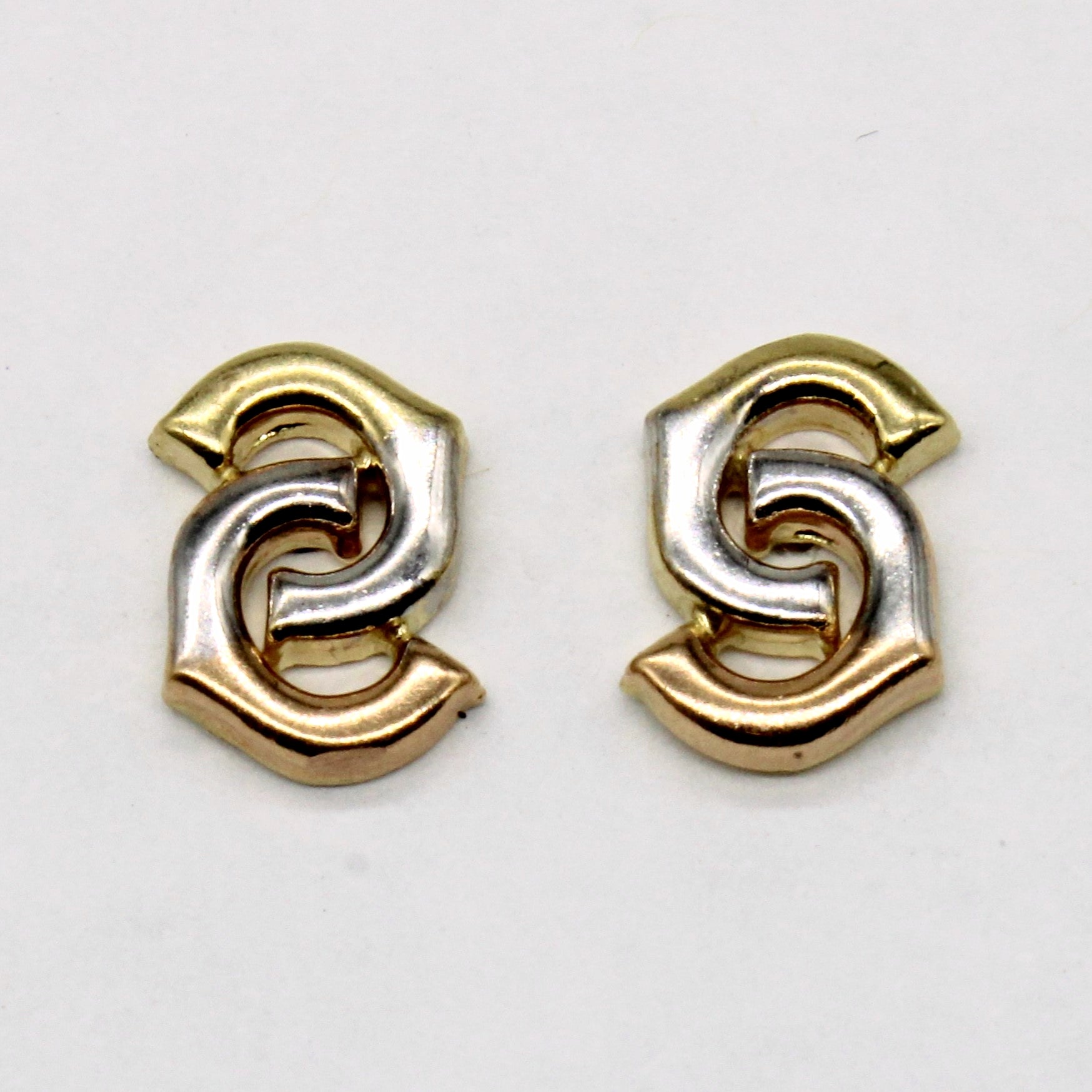Boucles d'oreilles en or tricolore 18 carats