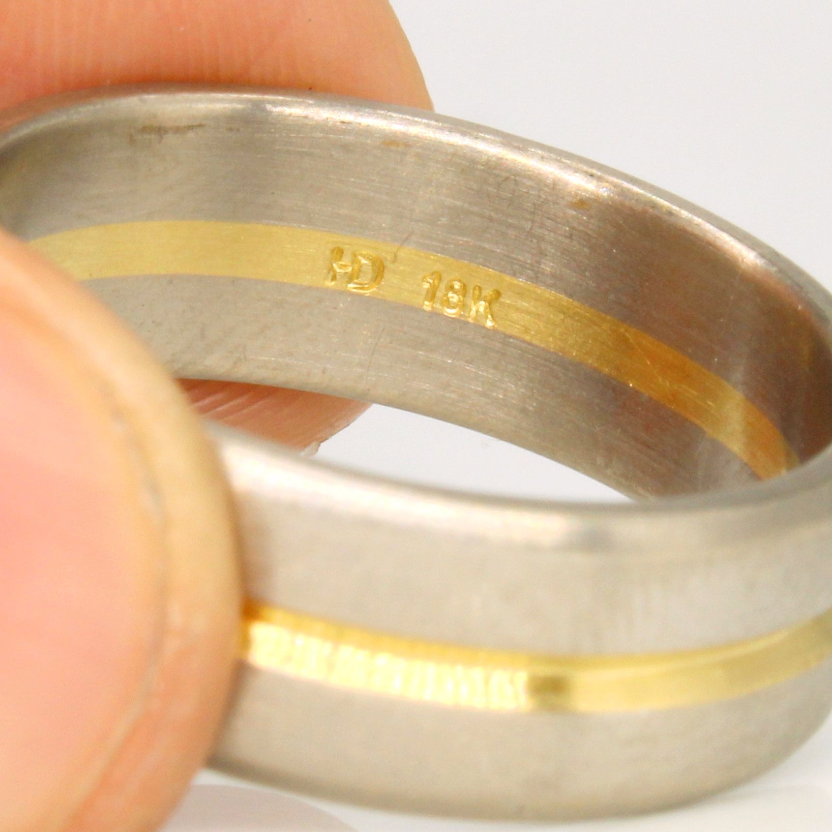 18k Two Tone Gold Band | SZ 12 |