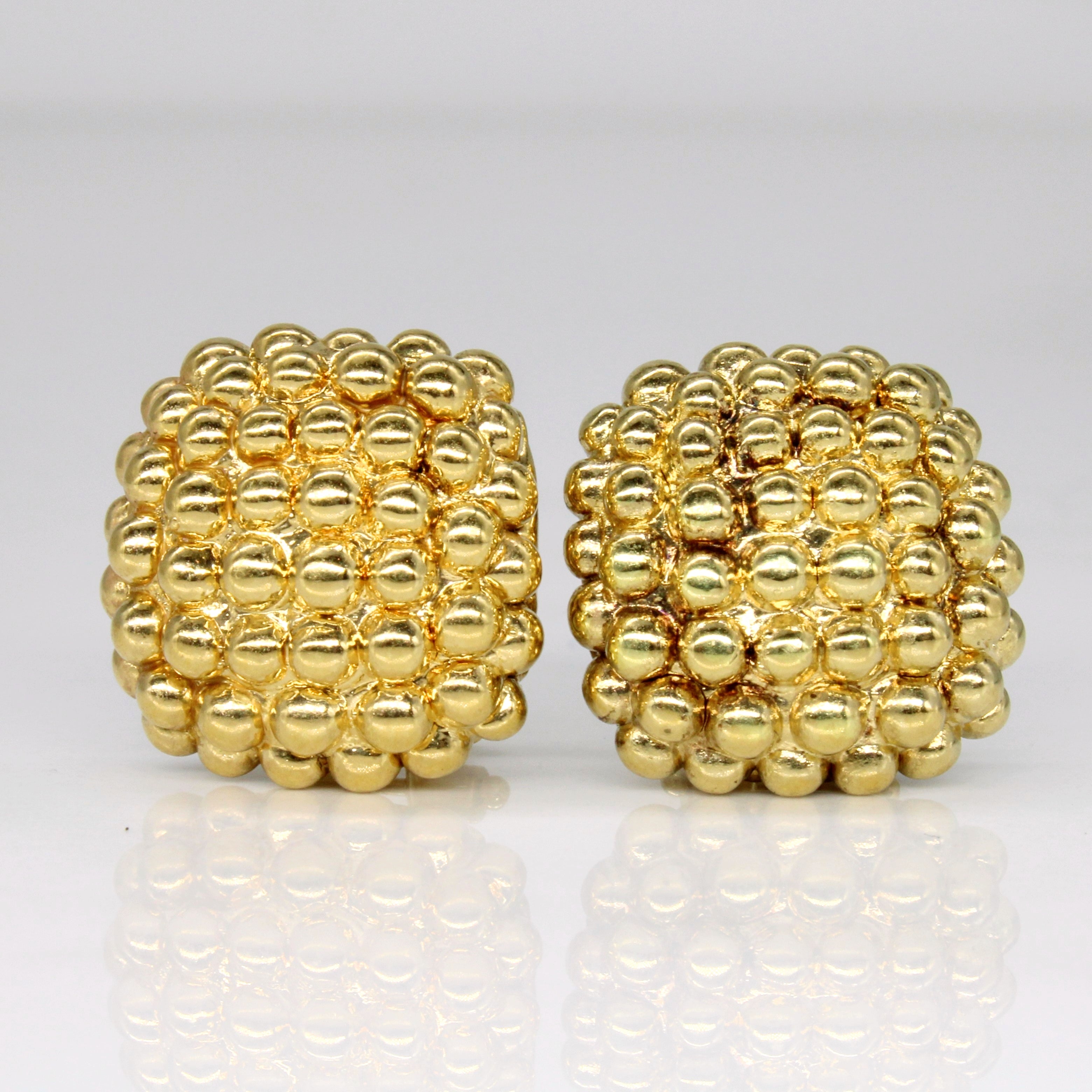 18k Yellow Gold Square Earrings