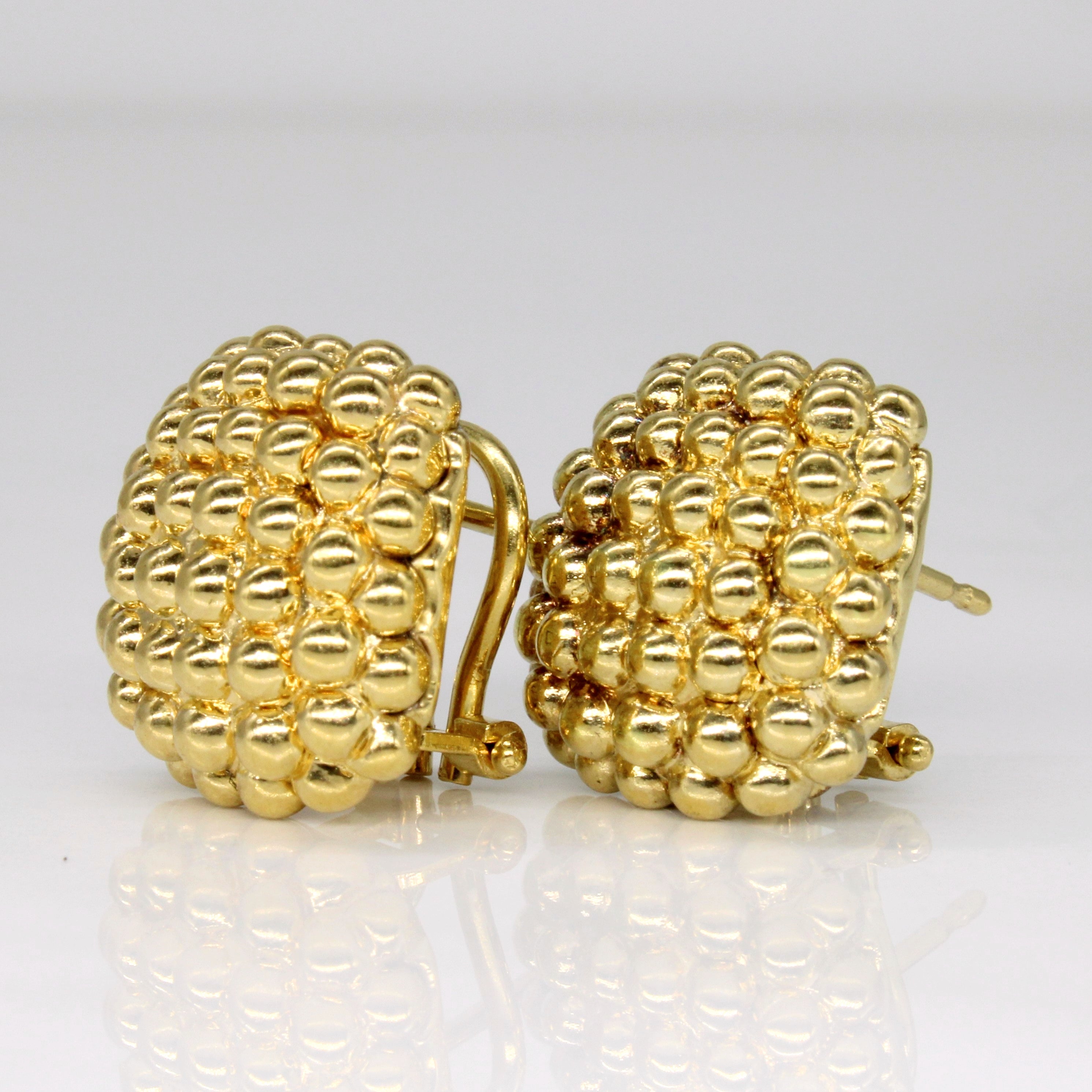 18k Yellow Gold Square Earrings