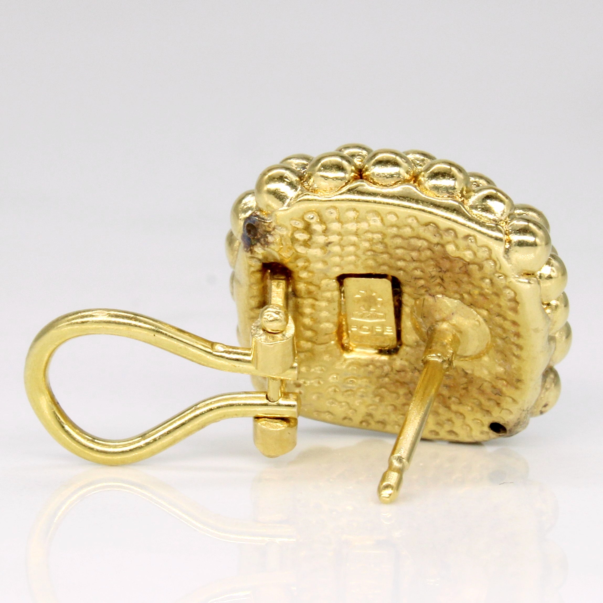 18k Yellow Gold Square Earrings