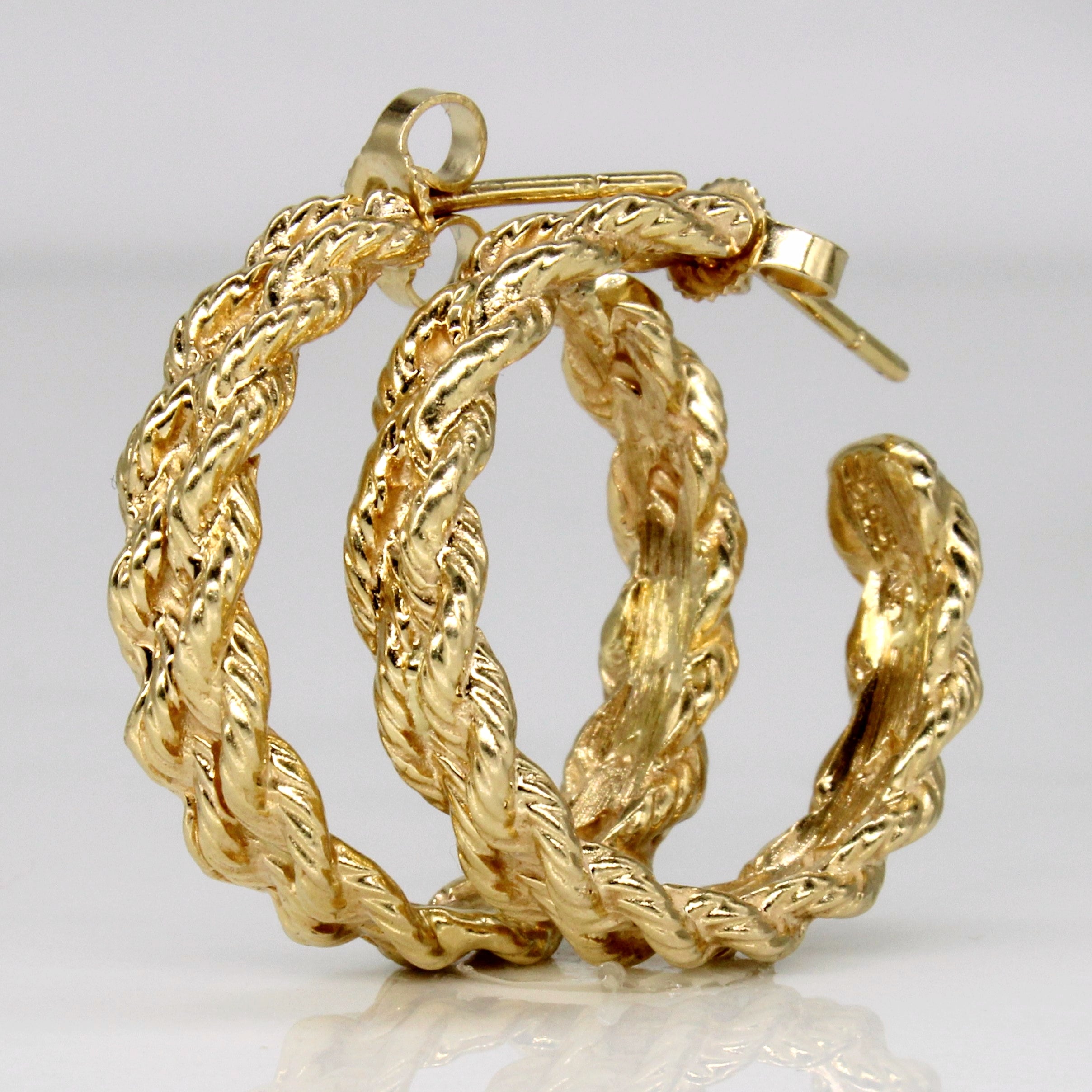 14k Yellow Gold Hoop Earrings