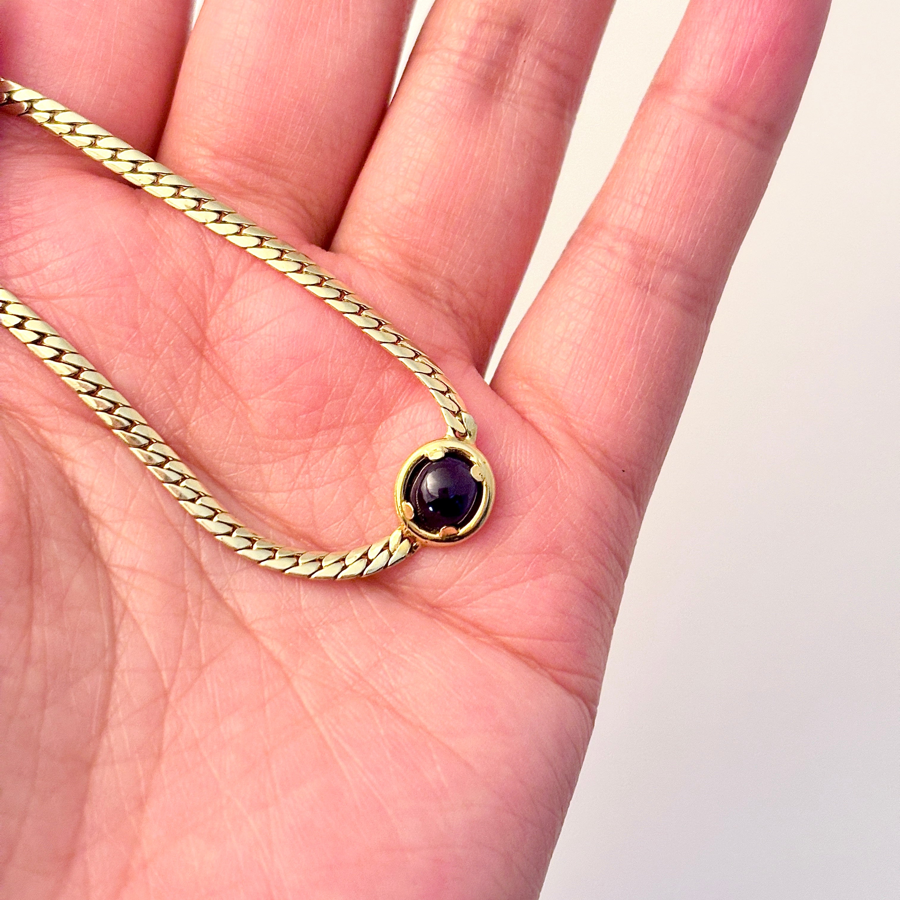 14K Yellow Gold Sapphire Necklace | 1.60ct | 15" |