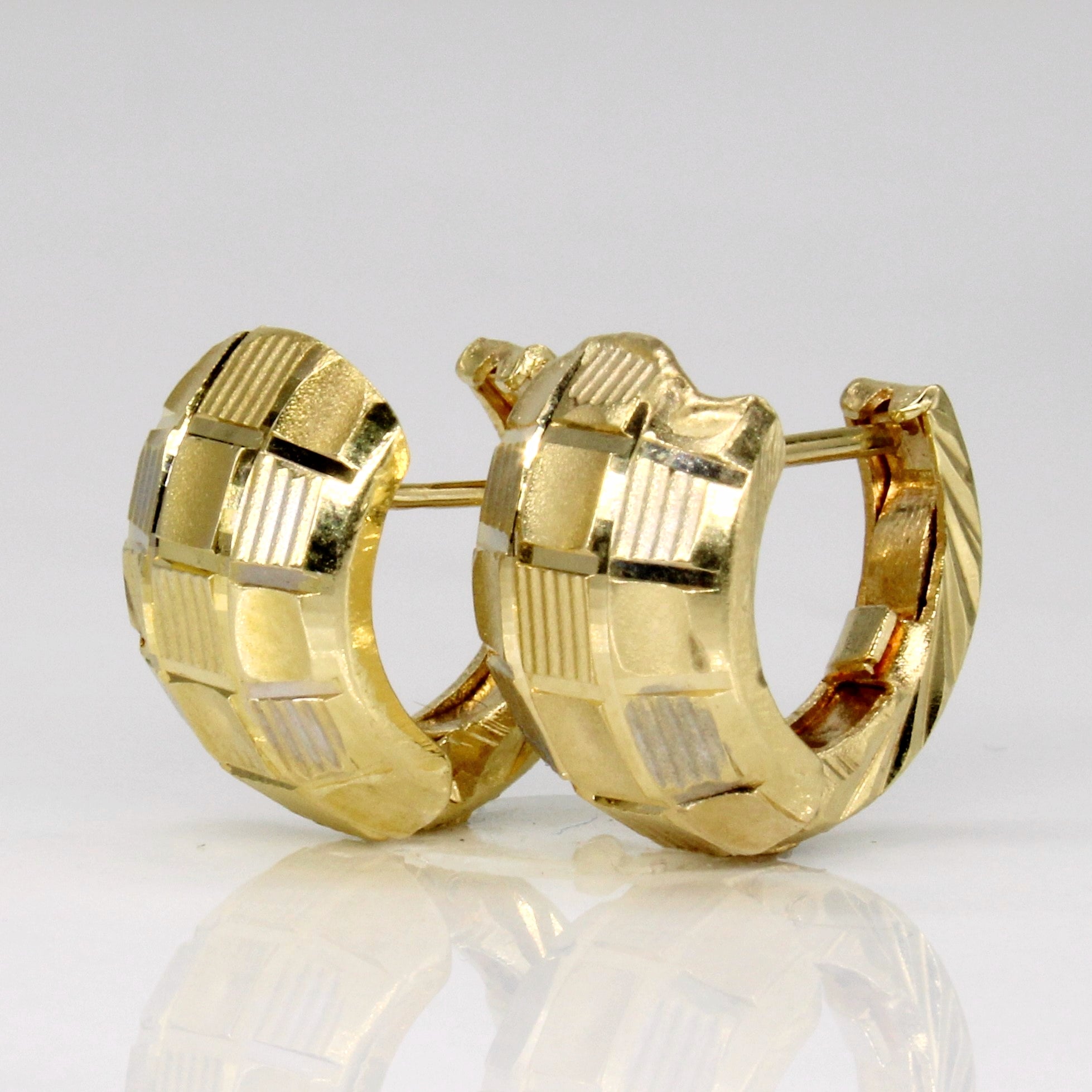 18k Two Tone Gold Earrings