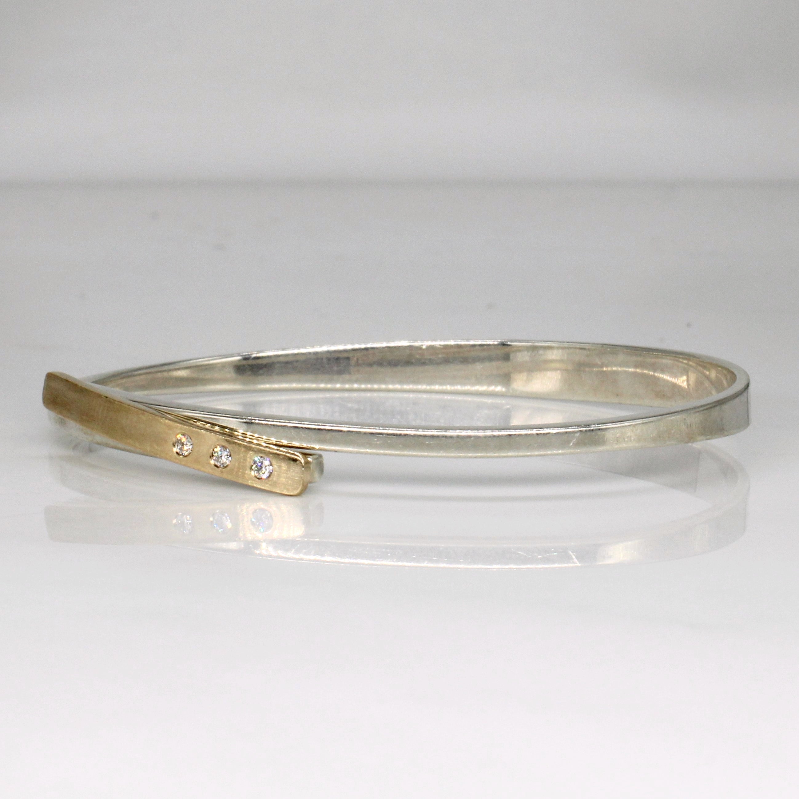 Mixed Metal Abstract Diamond Bracelet | 0.045 ctw | 7" |