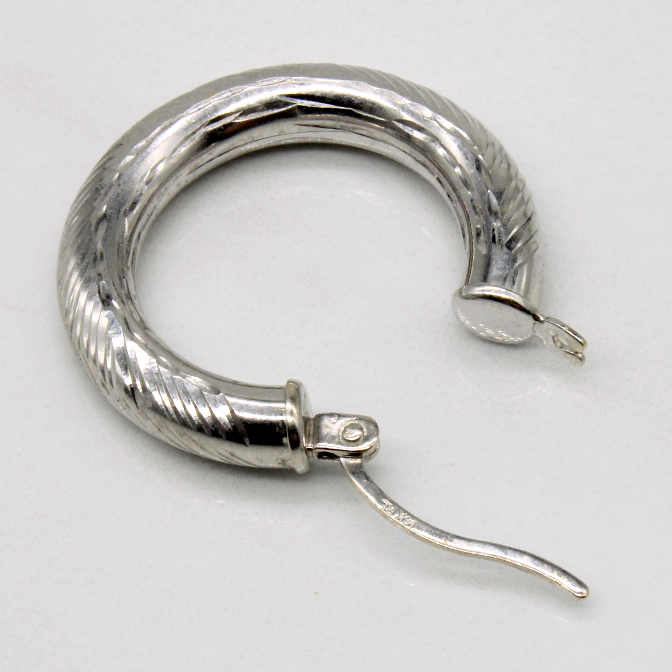 14k White Gold Hoop Earrings