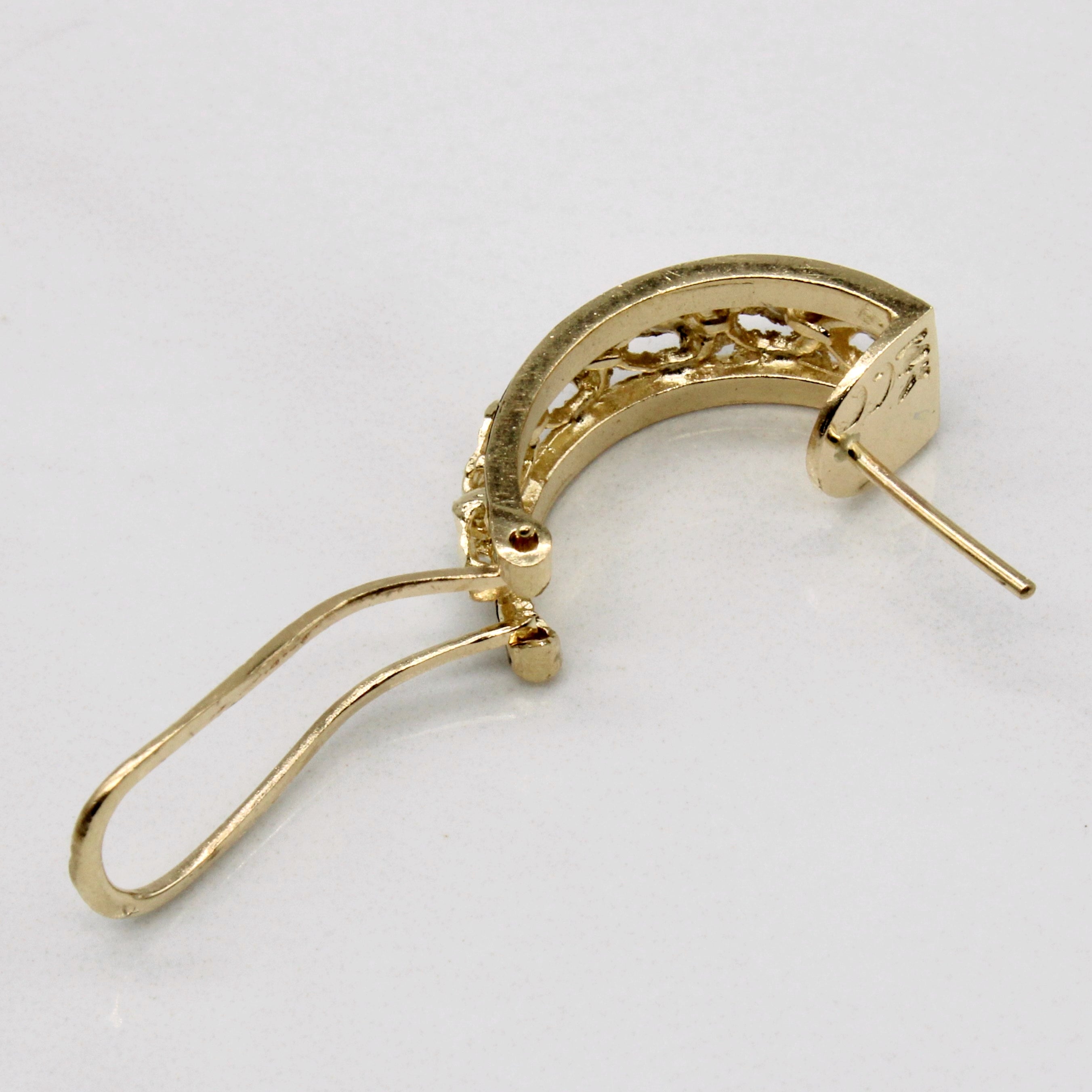 14k Yellow Gold & Enamel Earrings