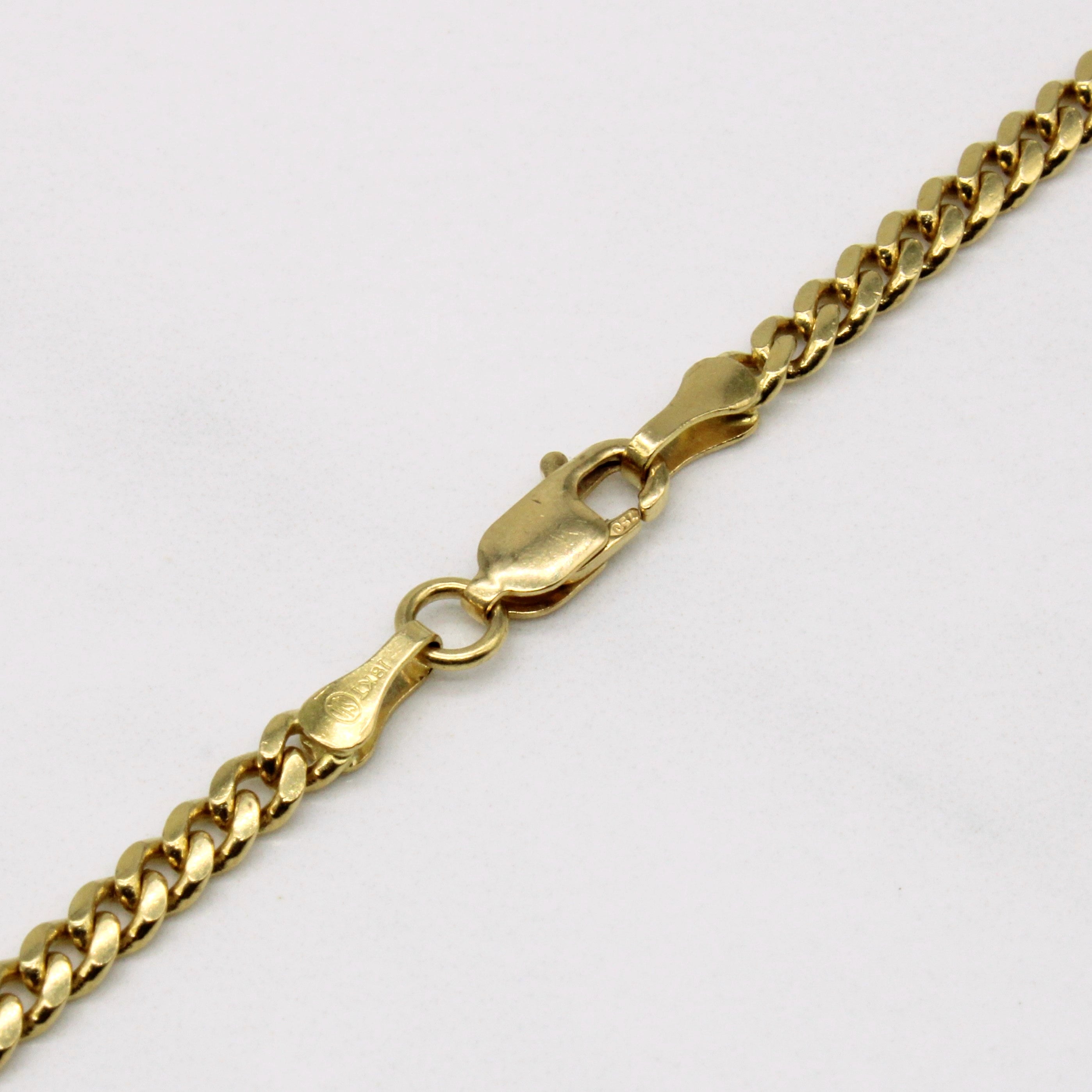 18k Yellow Gold Curb Link Chain | 24" |