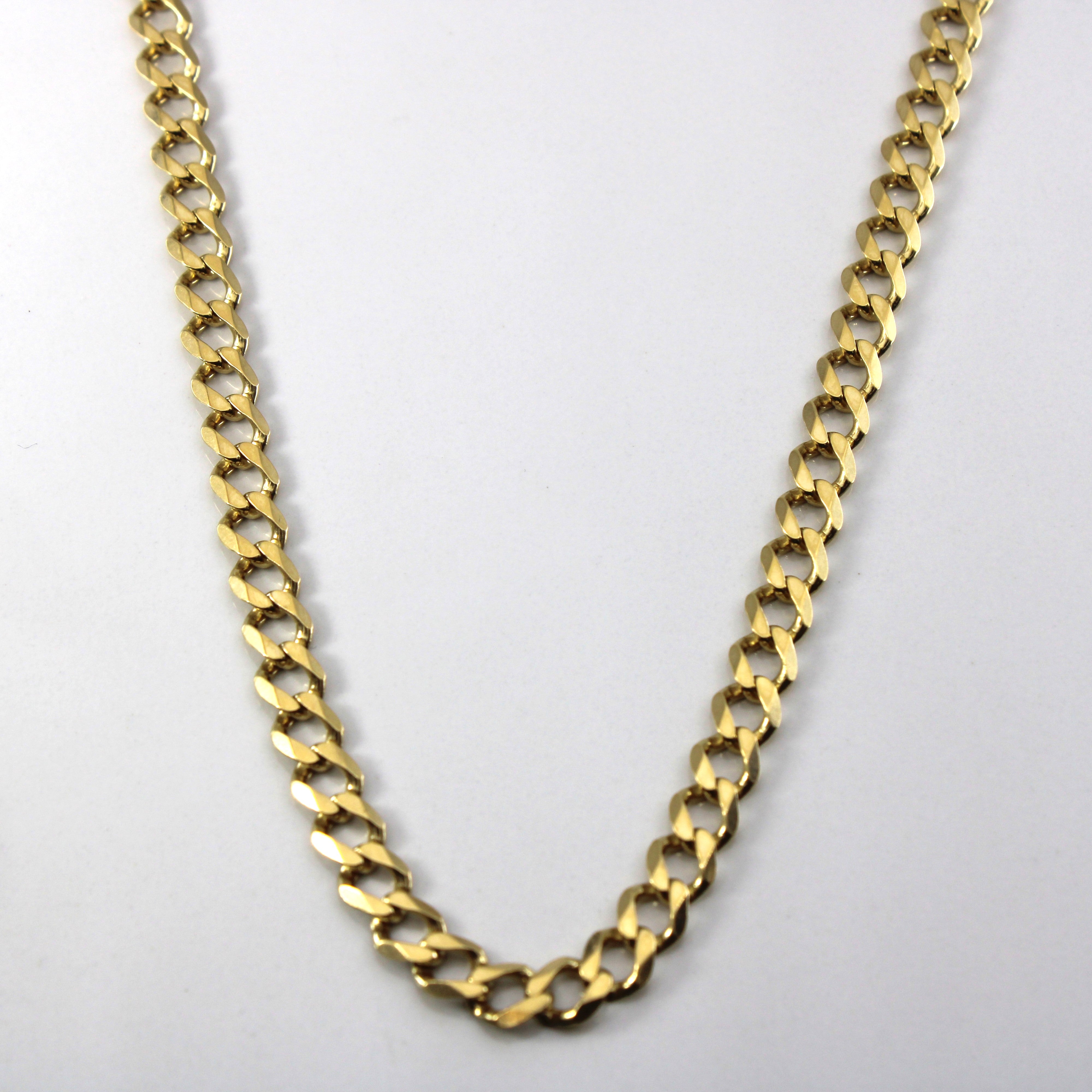 18k Yellow Gold Curb Link Chain | 22"|