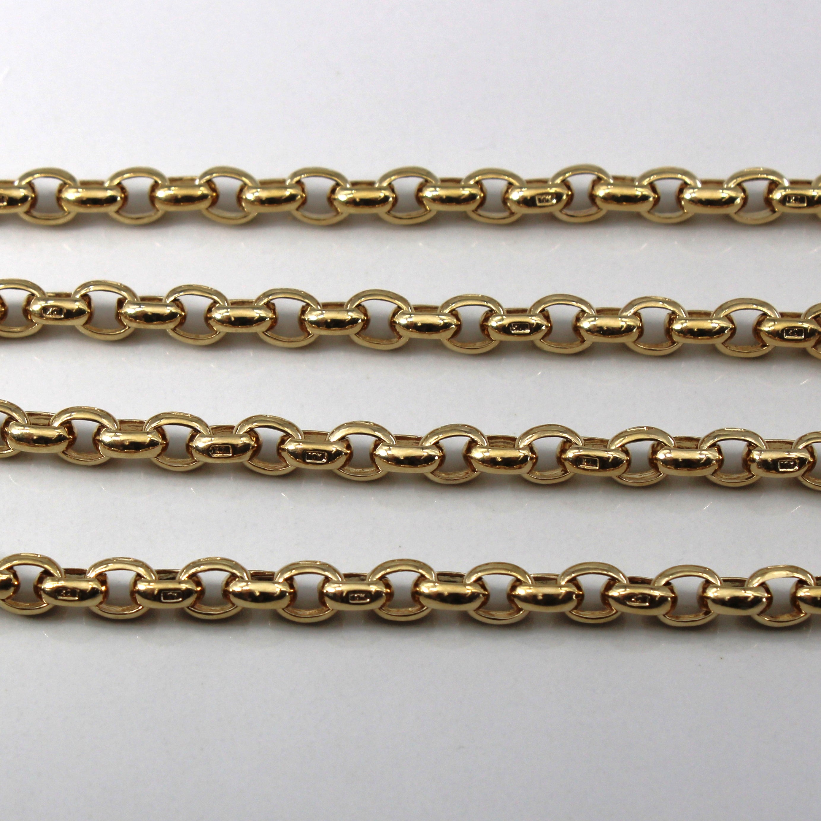 Chaîne de montre Rolo en or jaune 10 carats d'inspiration vintage | 20" |