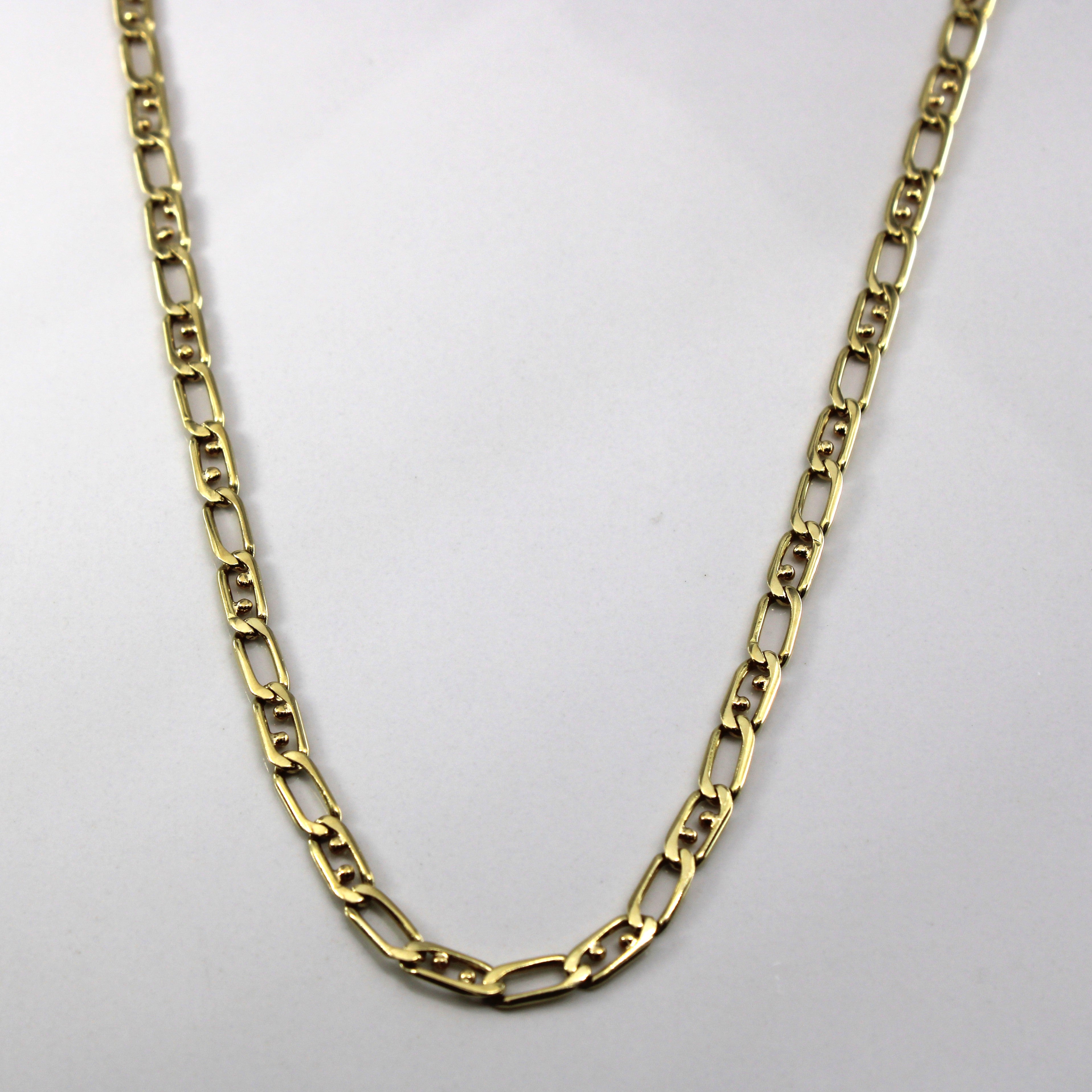 16k Yellow Gold Figaro Link Chain | 22"|