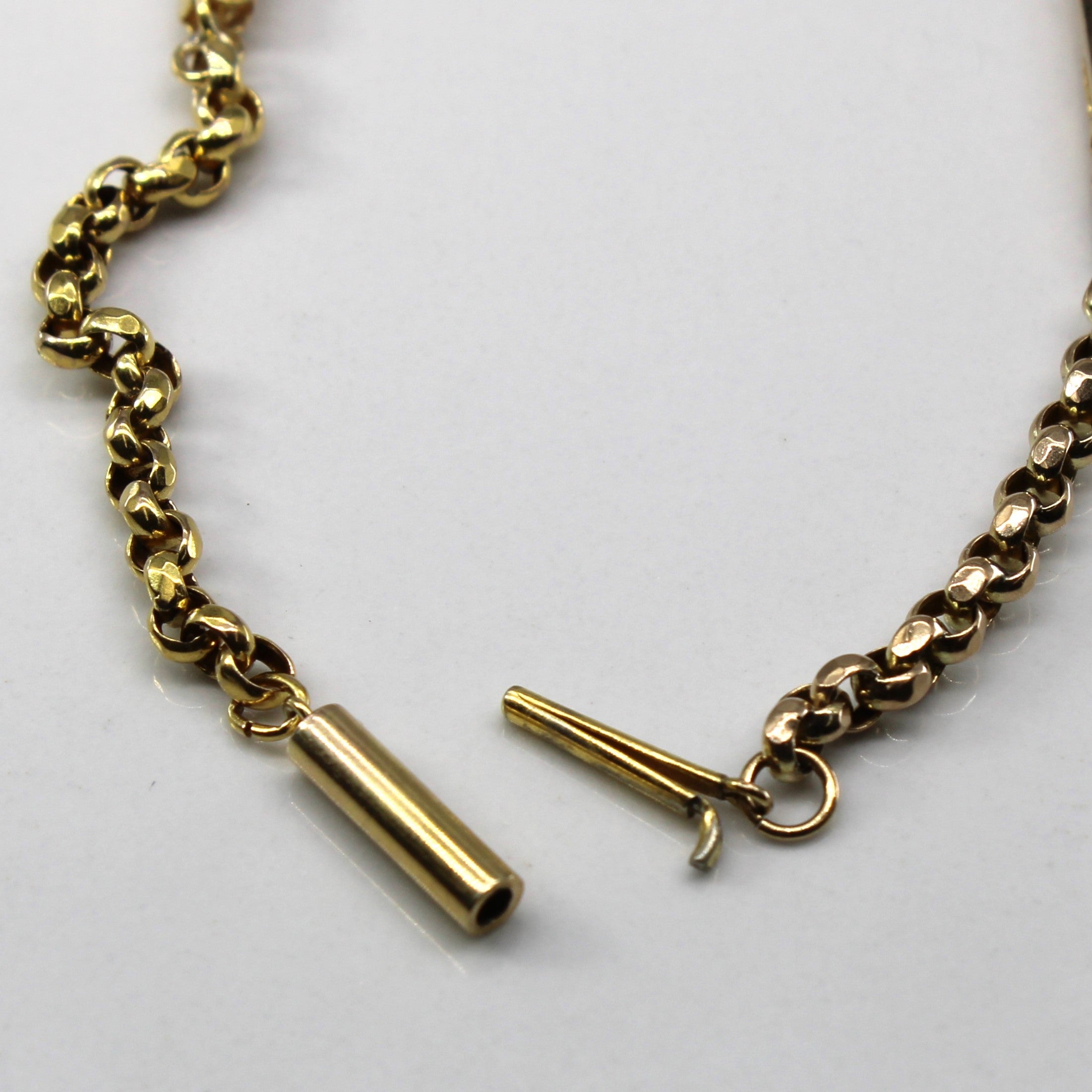10k Yellow Gold Textured Rolo Link Necklace | 32"|