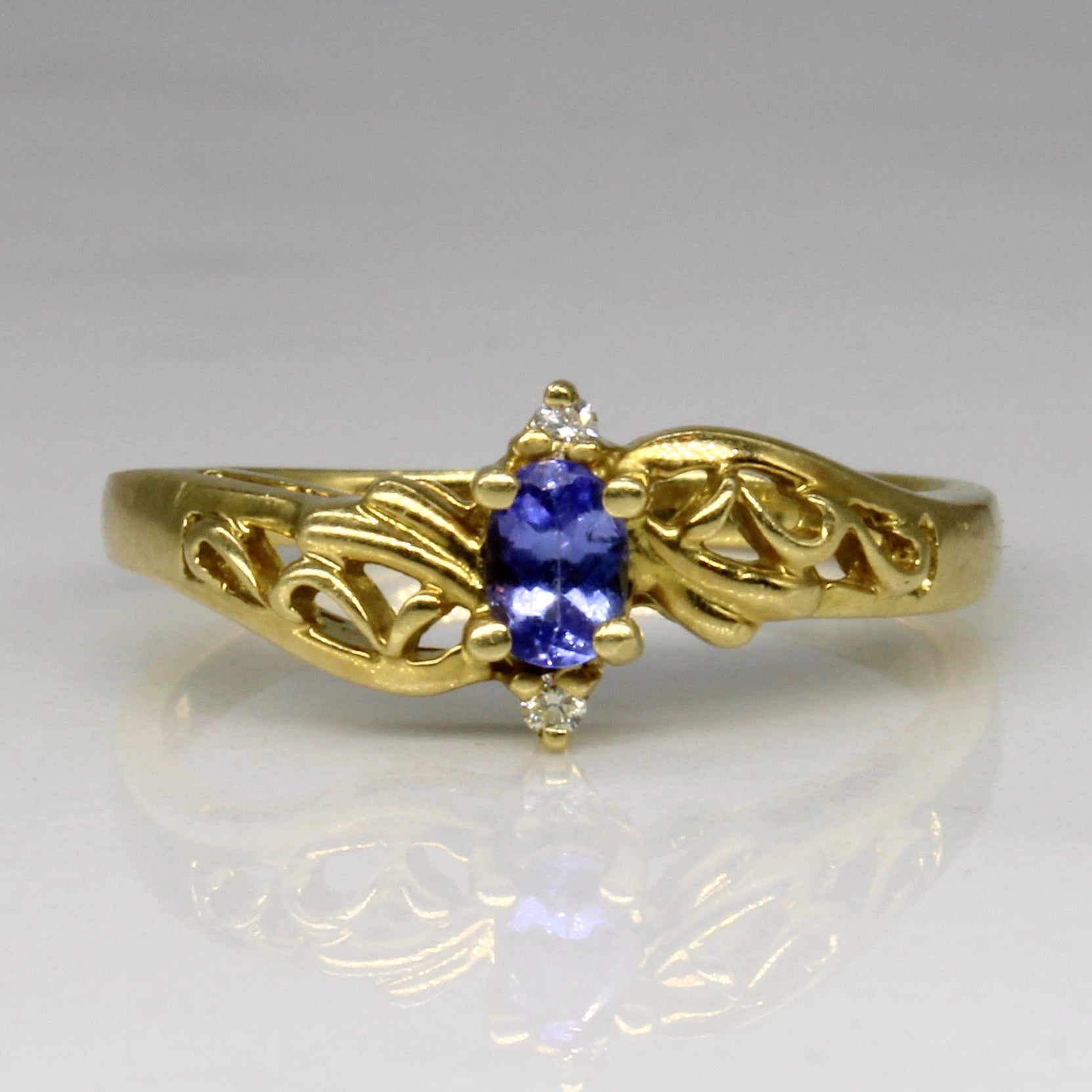 Tanzanite & Diamond Lattice Ring | 0.15ct, 0.02ctw | SZ 6.5 |