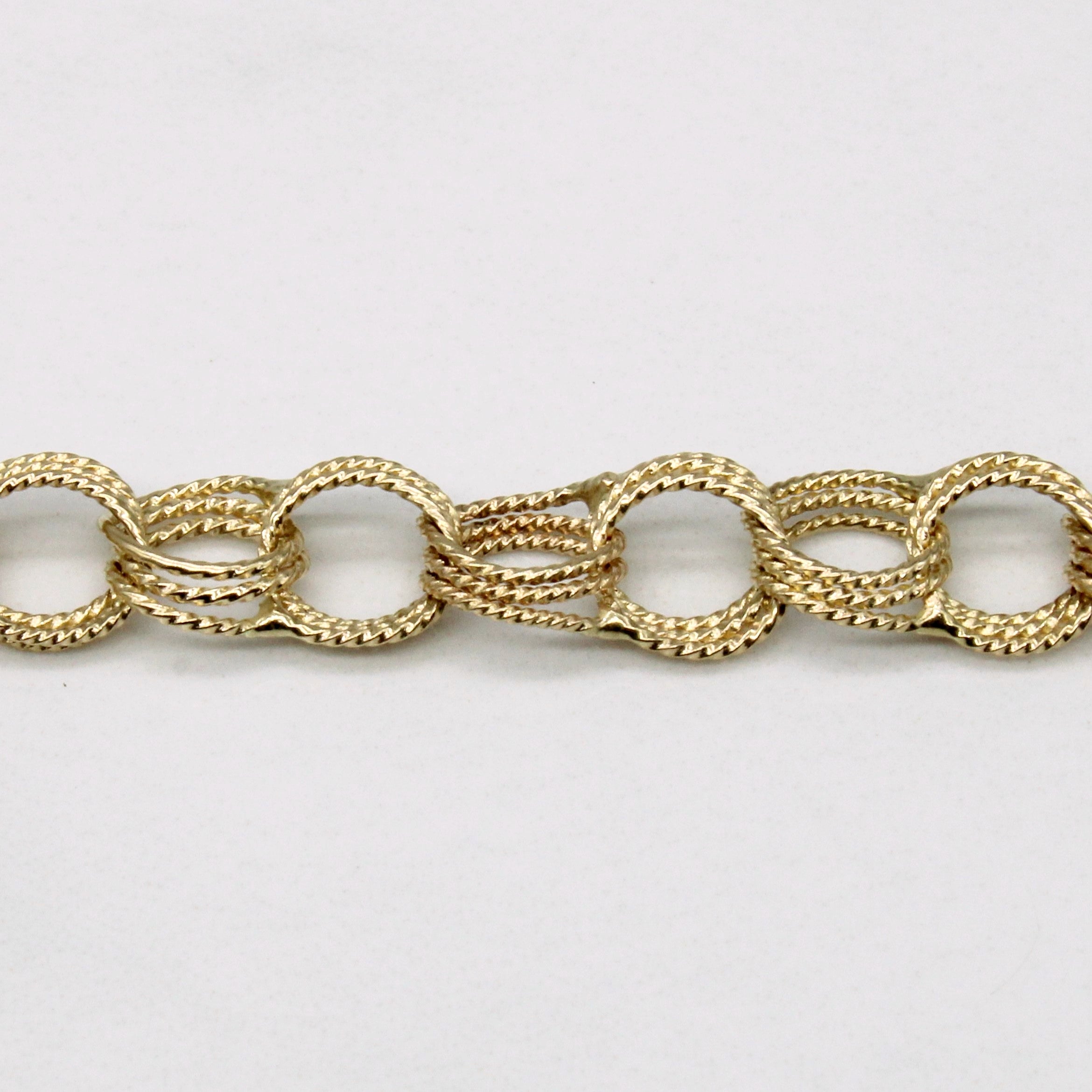14k Yellow Gold Circle Link Bracelet | 7" |