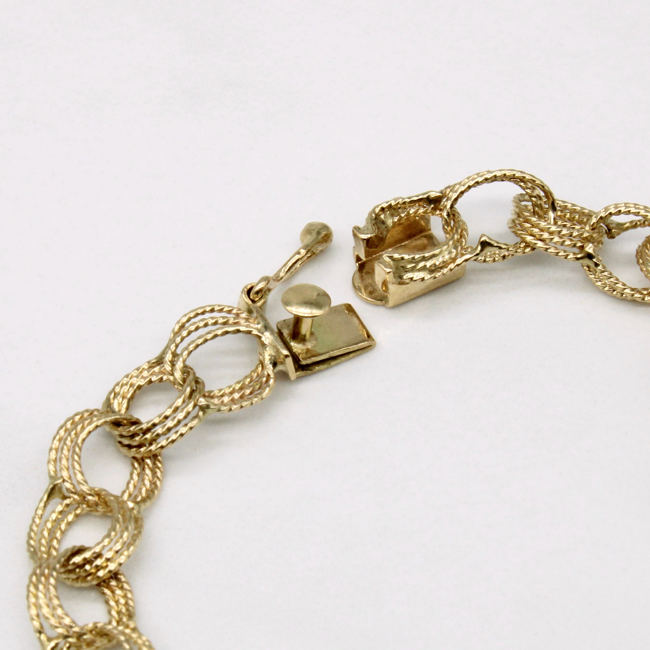 14k Yellow Gold Circle Link Bracelet | 7" |