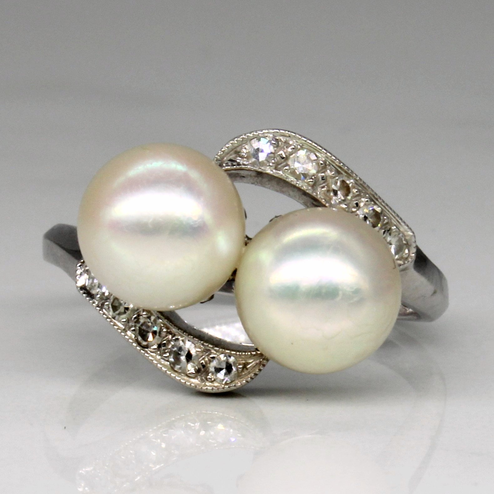 Birks' Pearl Diamond Ring SZ