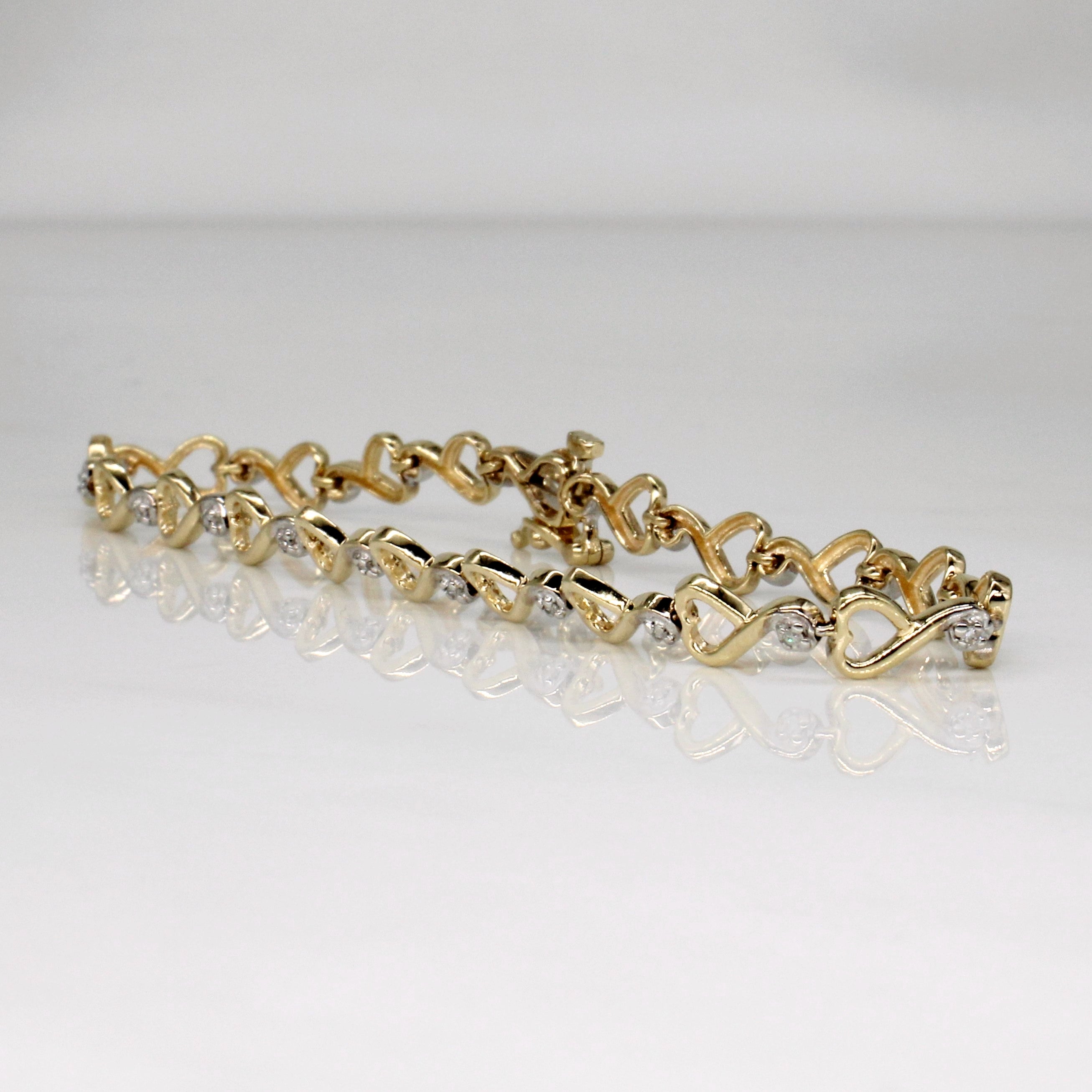 Diamond Heart Bracelet | 0.10ctw | 6.75" |