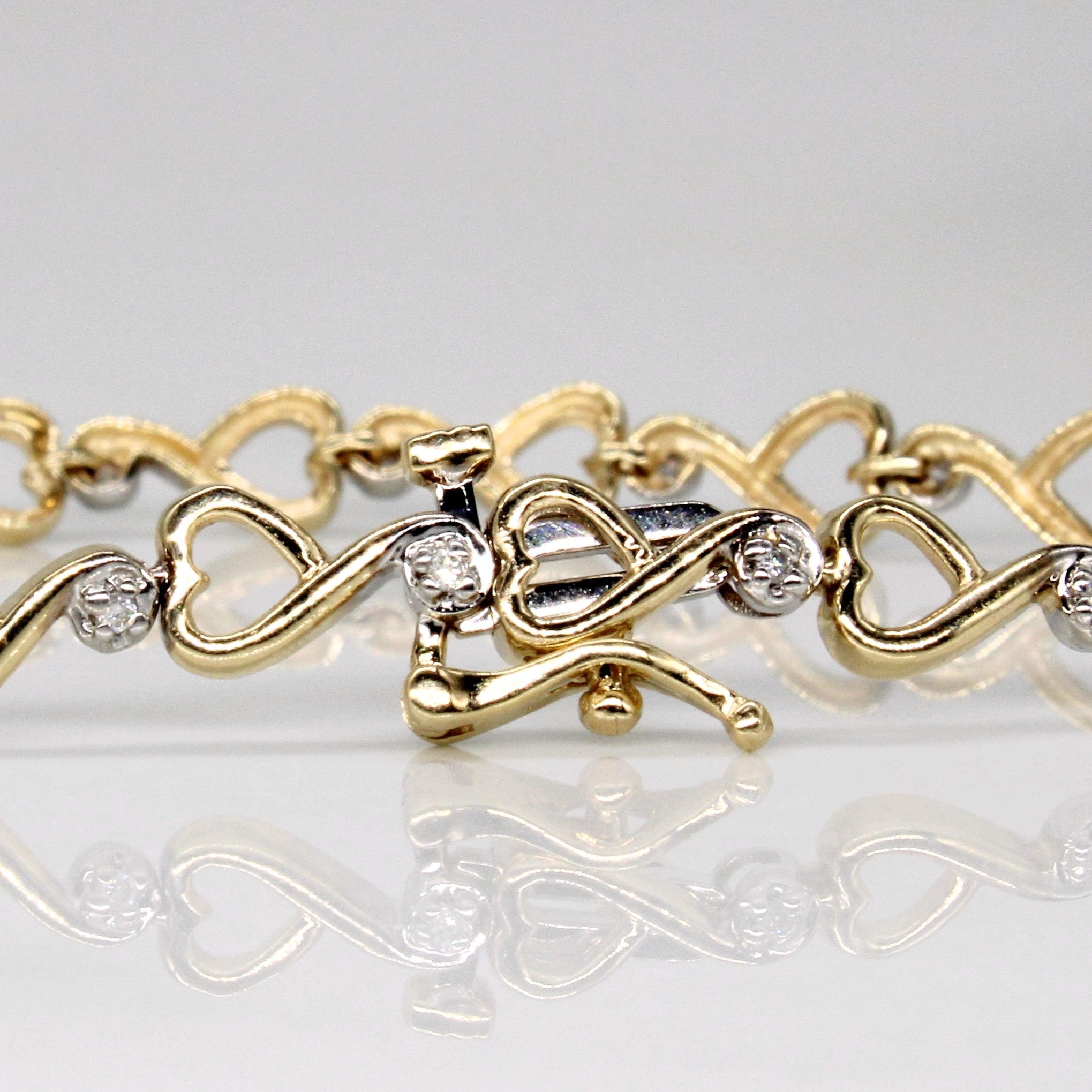 Diamond Heart Bracelet | 0.10ctw | 6.75" |
