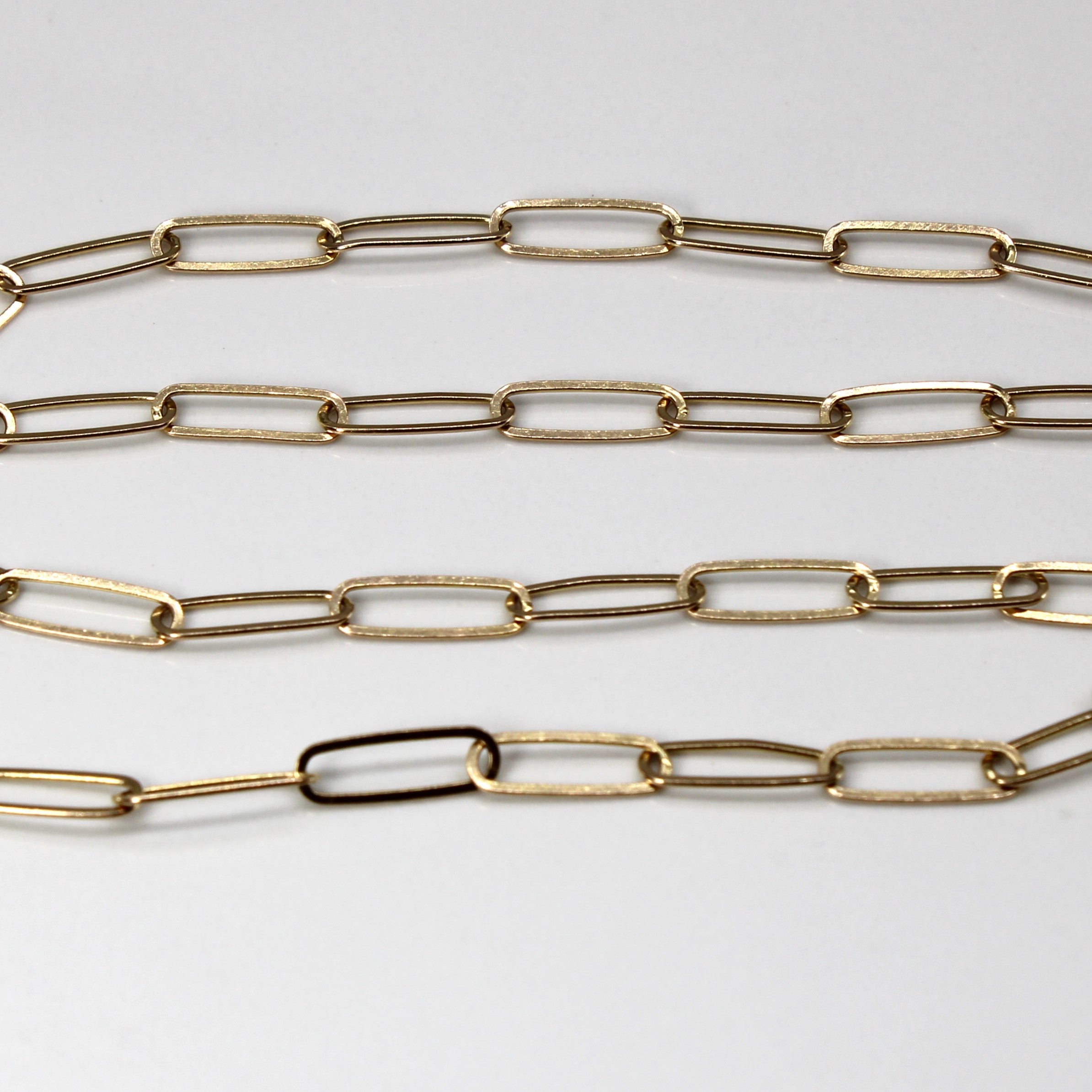 14k Yellow Gold Elongated Links Cable Chain | 18"|