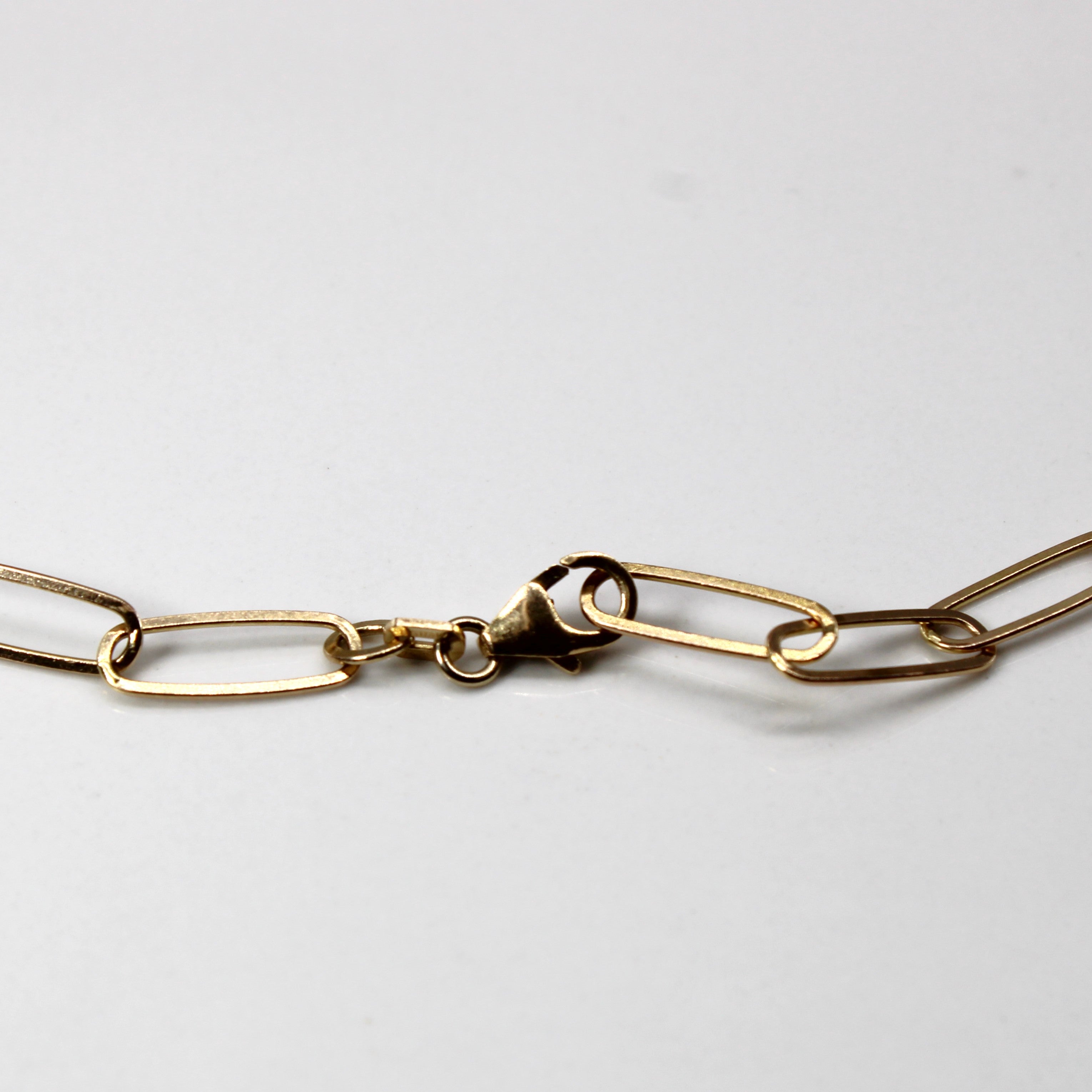 14k Yellow Gold Elongated Links Cable Chain | 18"|