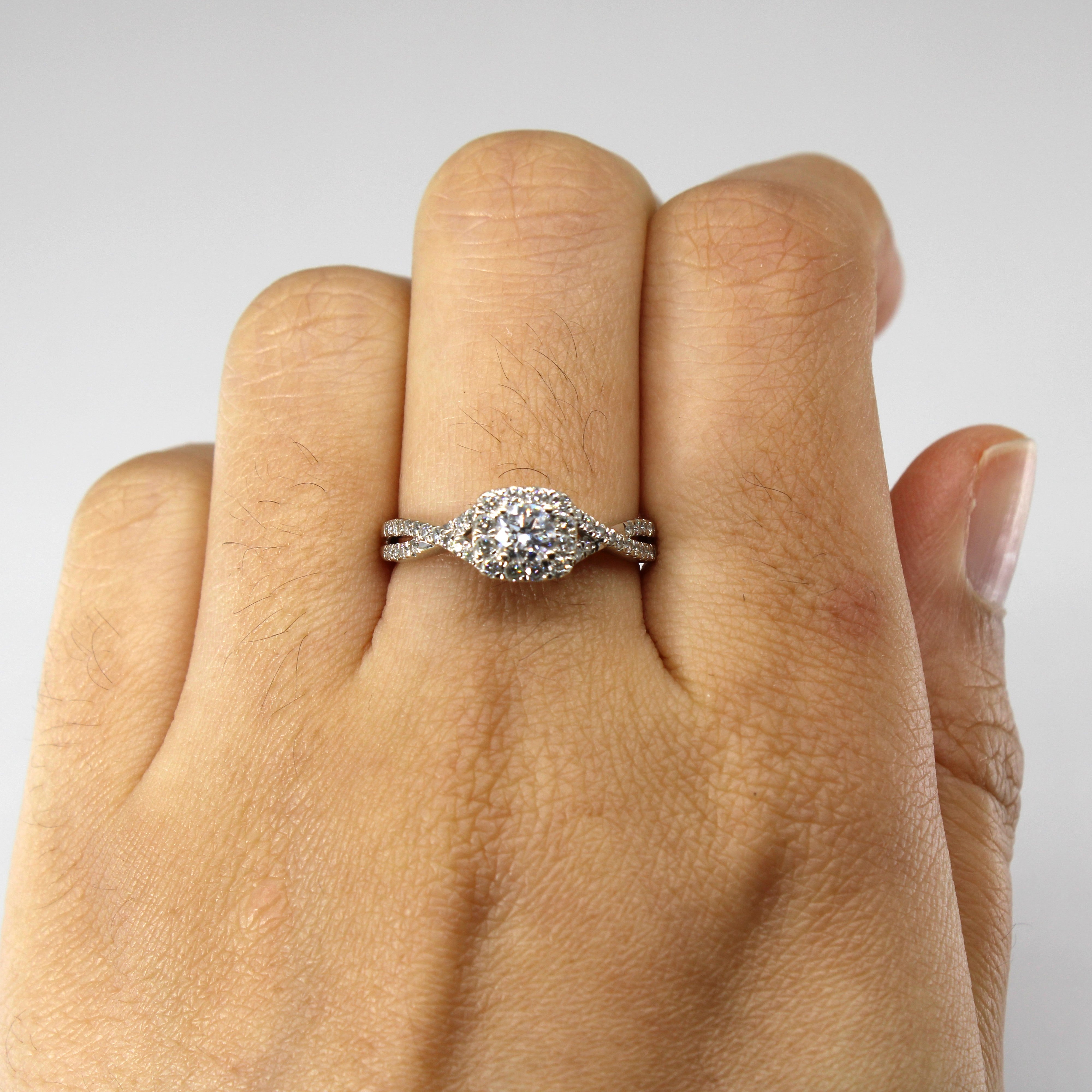Halo Diamond 14k Ring | 0.46ctw | SZ 7.25 |