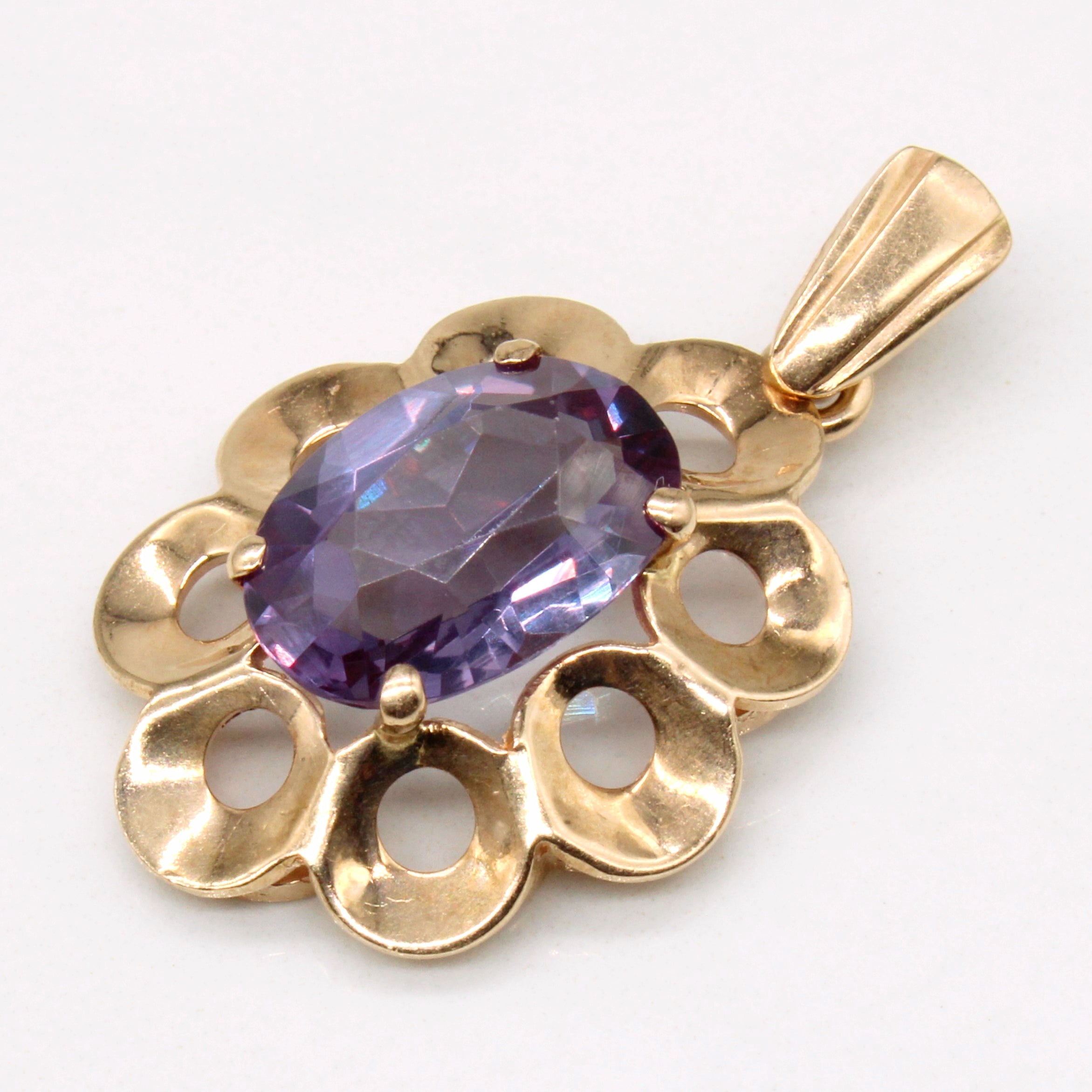 Synthetic Colour Change Sapphire Pendant | 6.70ct |
