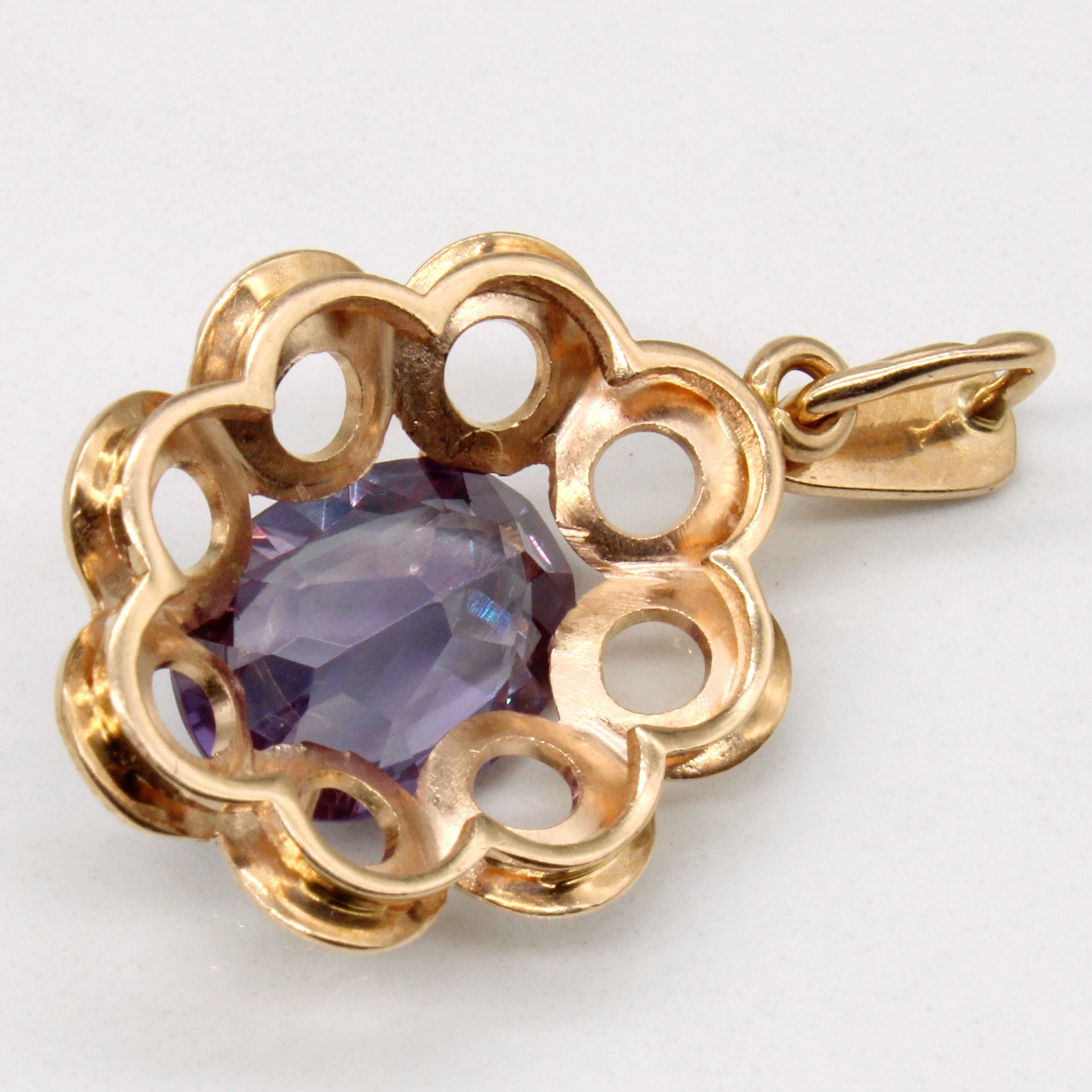Synthetic Colour Change Sapphire Pendant | 6.70ct |