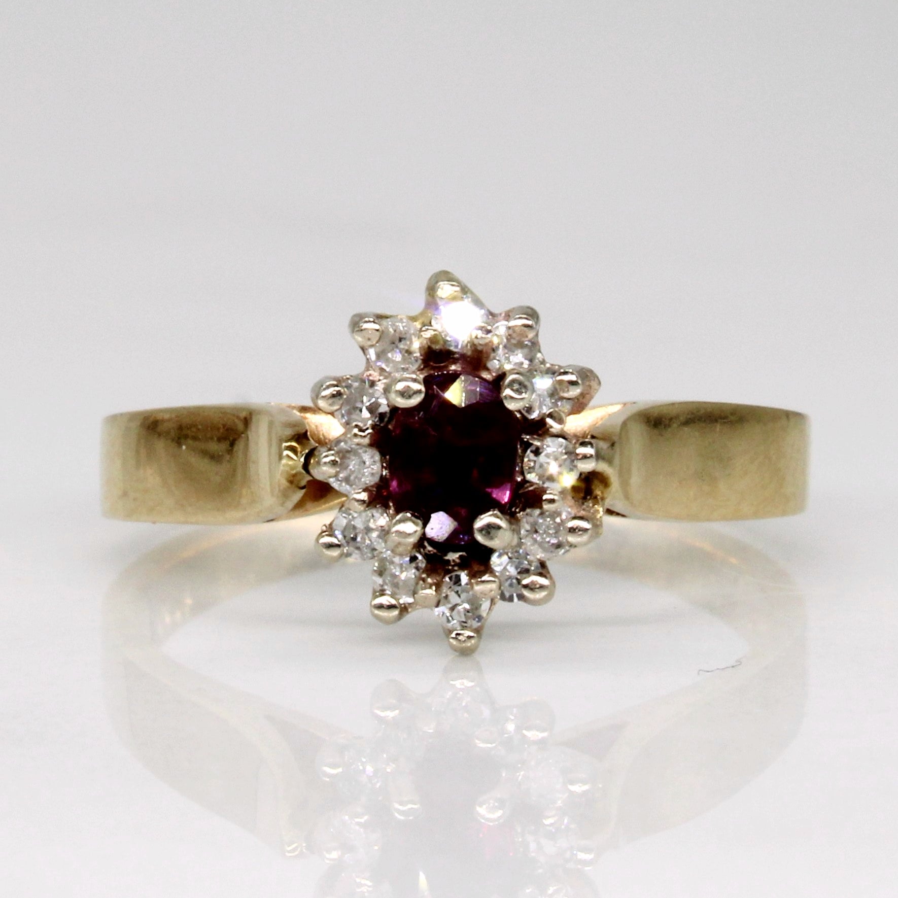 Ruby & Diamond Halo Ring | 0.18ct, 0.10ctw | SZ 5.75 |