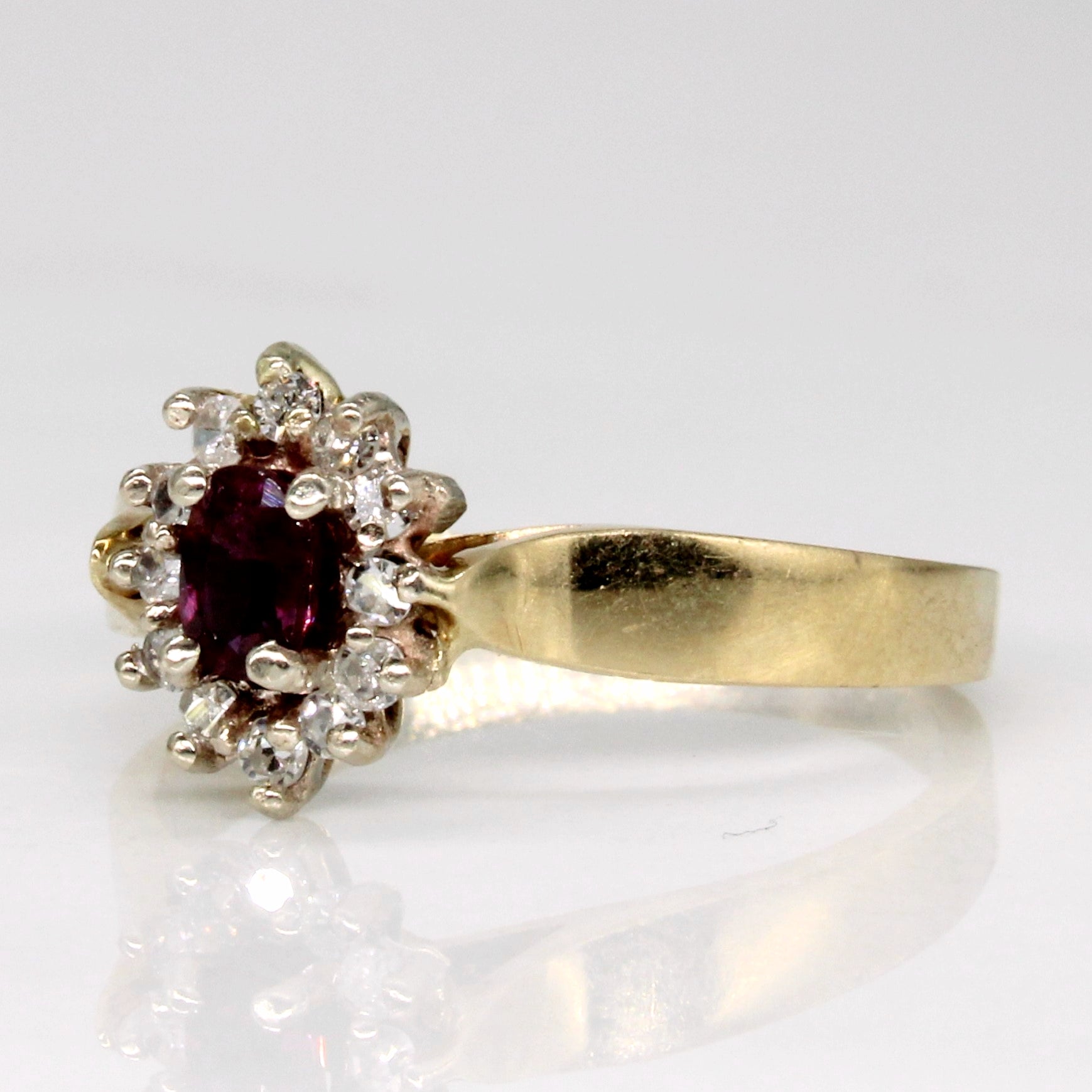 Ruby & Diamond Halo Ring | 0.18ct, 0.10ctw | SZ 5.75 |